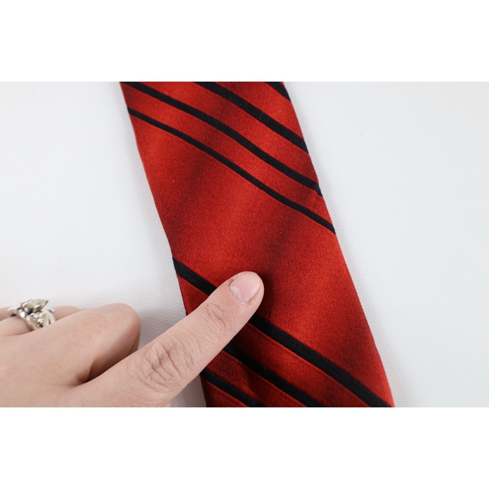 Vintage Vintage 50s 60s Rockabilly Rhodia Acetate Striped Neck Tie Size ONE SIZE - 7 Thumbnail