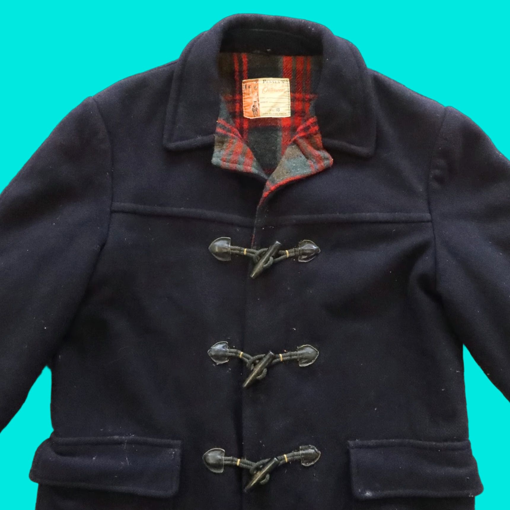 Vintage VINTAGE Penny's Coat Outerwear Duffle Coat Mens Size 18 Blue Wool Trench Coat Size US XXL / EU 58 / 5 - 1 Thumbnail