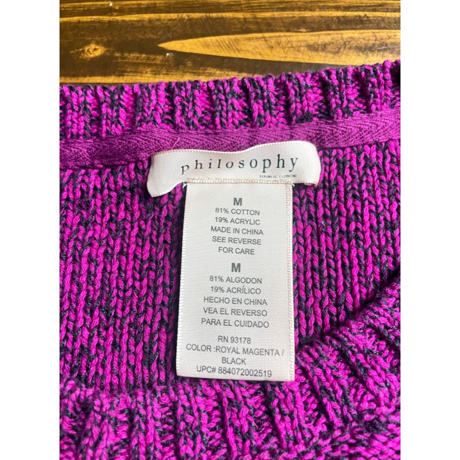 Vintage Philosophy Sweater Womens Size M Purple Long Sleeve Crew Neck Pullover Size M / US 6-8 / IT 42-44 - 6 Thumbnail