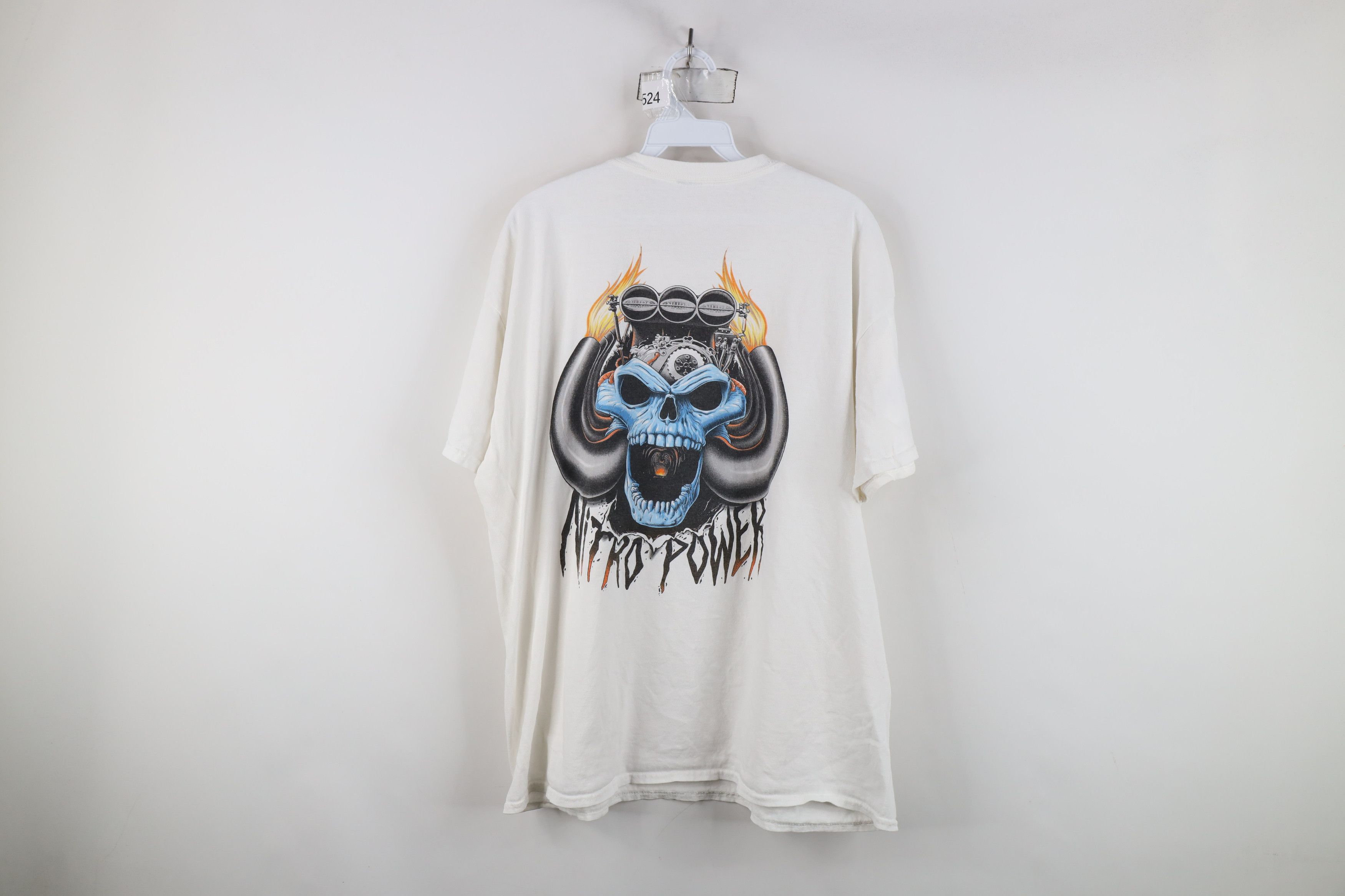 Vintage Vintage 90s Y2K NHRA Drag Racing Nitro Power Skull T-Shirt Size US XL / EU 56 / 4 - 11 Thumbnail