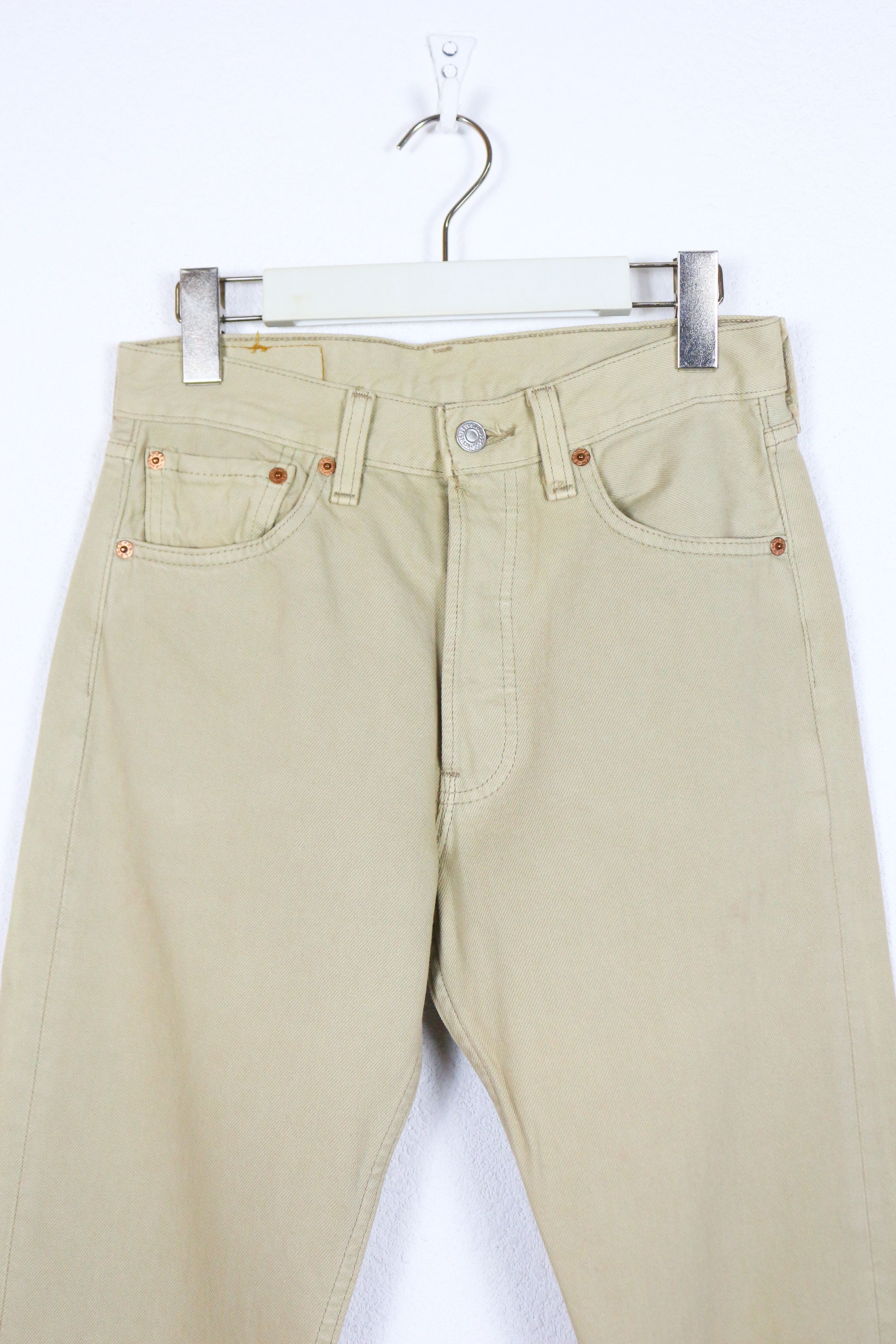 Levi's Vintage Levis 501 Beige Denim Jeans Pants 90s USA Made Size 28" / US 6 / IT 42 - 2 Thumbnail