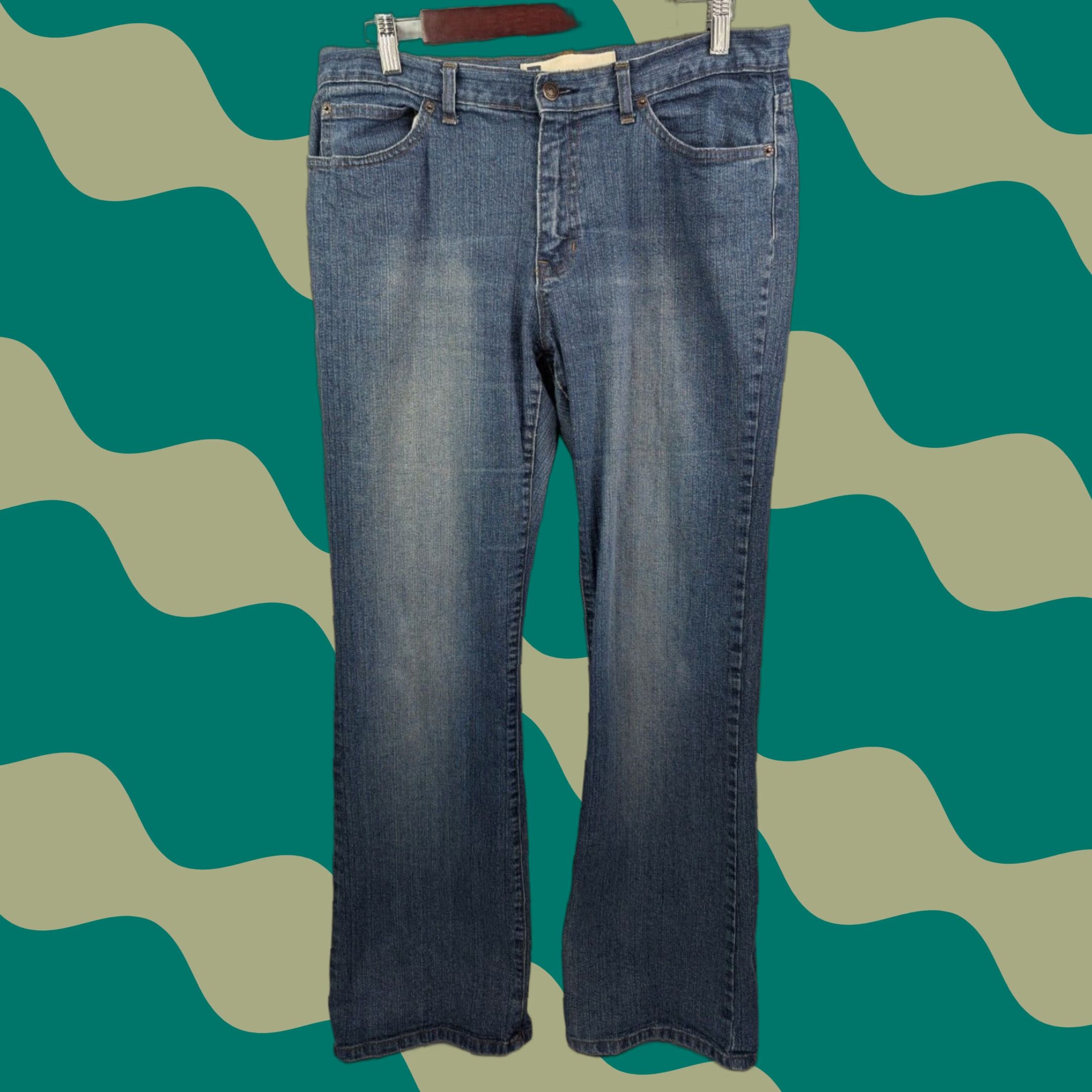 Gap VINTAGE Gap Jeans Women's 12 Blue Low Rise Bootcut Flare Medium Wash Stretch Y2K Denim 5-Pocket Womens Size 34" / US 12 / IT 48 - 1 Thumbnail