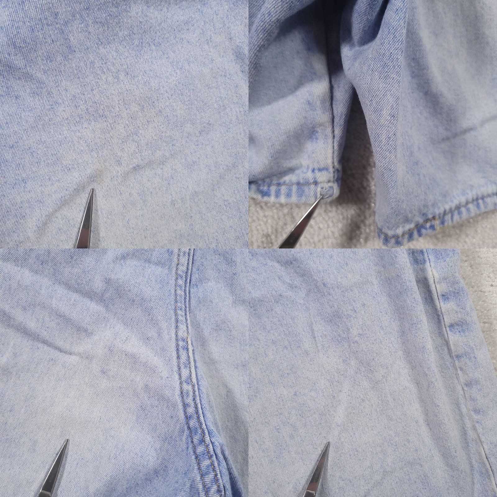 Lee VTG Lee Rider Jean Shorts Womens 20W Medium High Rise Light Blue Faded Stained Bermuda Shorts Jeans Size 42" / US 20 - 9 Thumbnail
