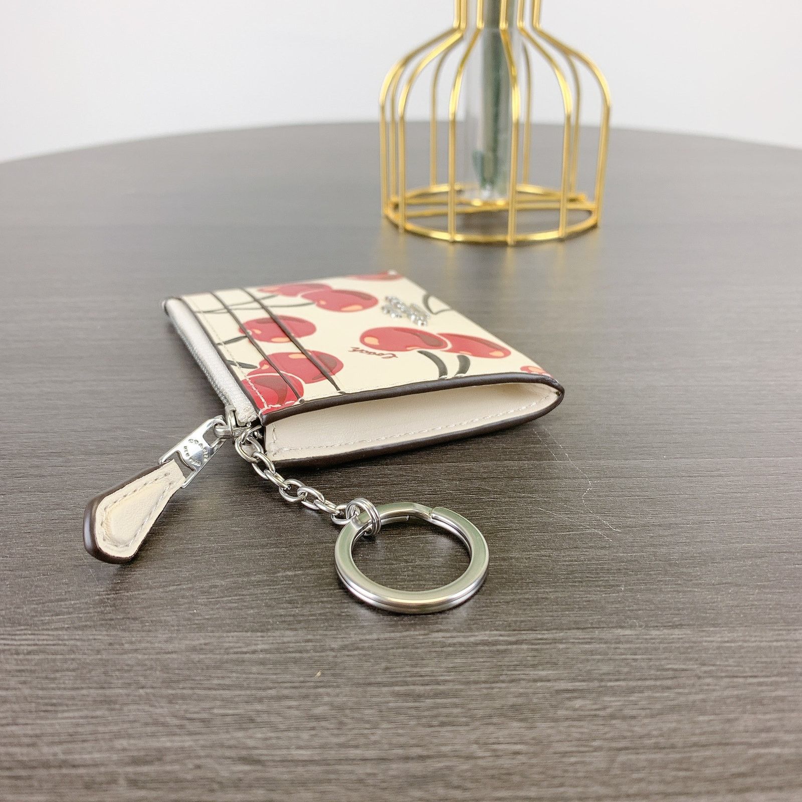 Coach Coach CZ463 Mini Skinny Id Case With Cherry Print Size ONE SIZE - 4 Thumbnail