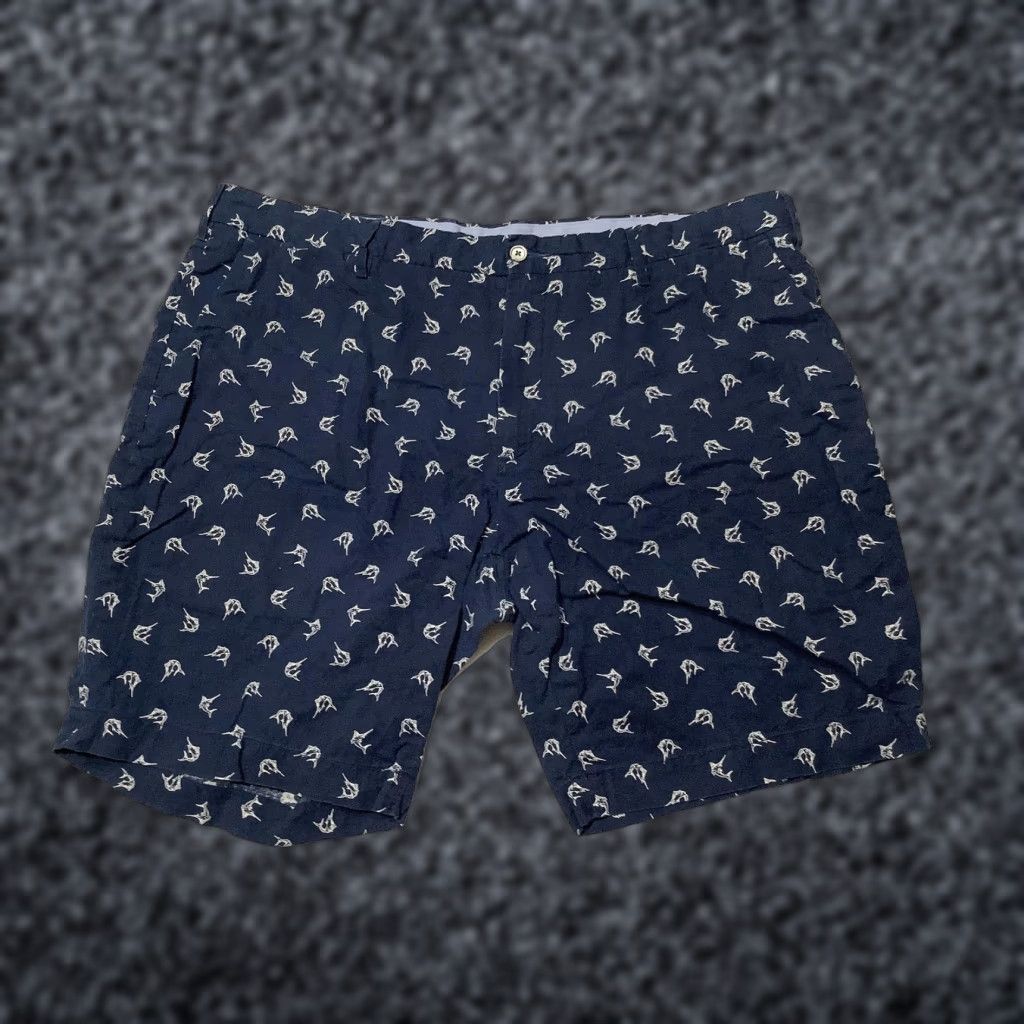 Polo Ralph Lauren Polo Ralph Lauren Shorts Mens 40 Navy Marlin Print Linen Chino 9in Flat Front Size US L / EU 52-54 / 3 - 1 Thumbnail