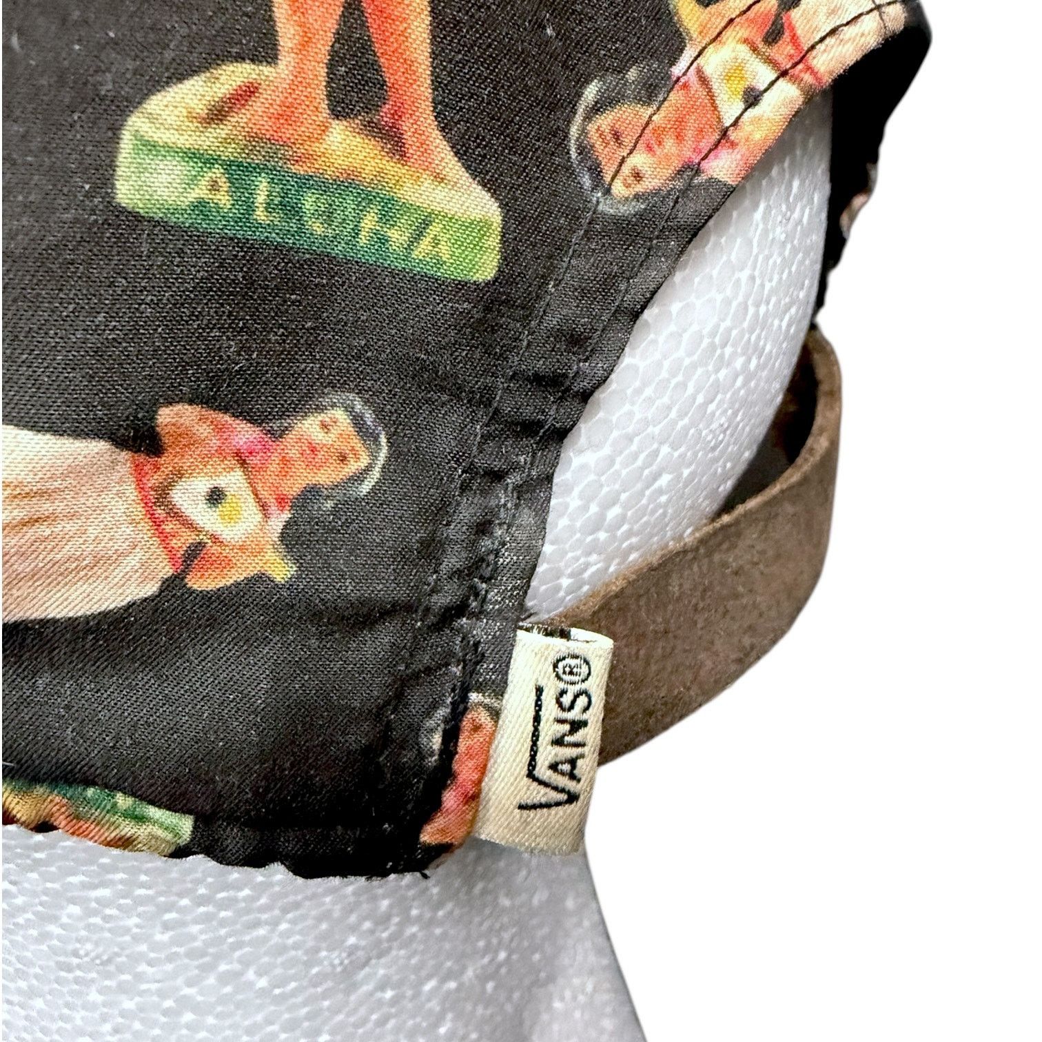 Vans Vans 5 Panel Hawaiian Hula Girl Print Black Hat Strap Cap OS Size ONE SIZE - 3 Thumbnail