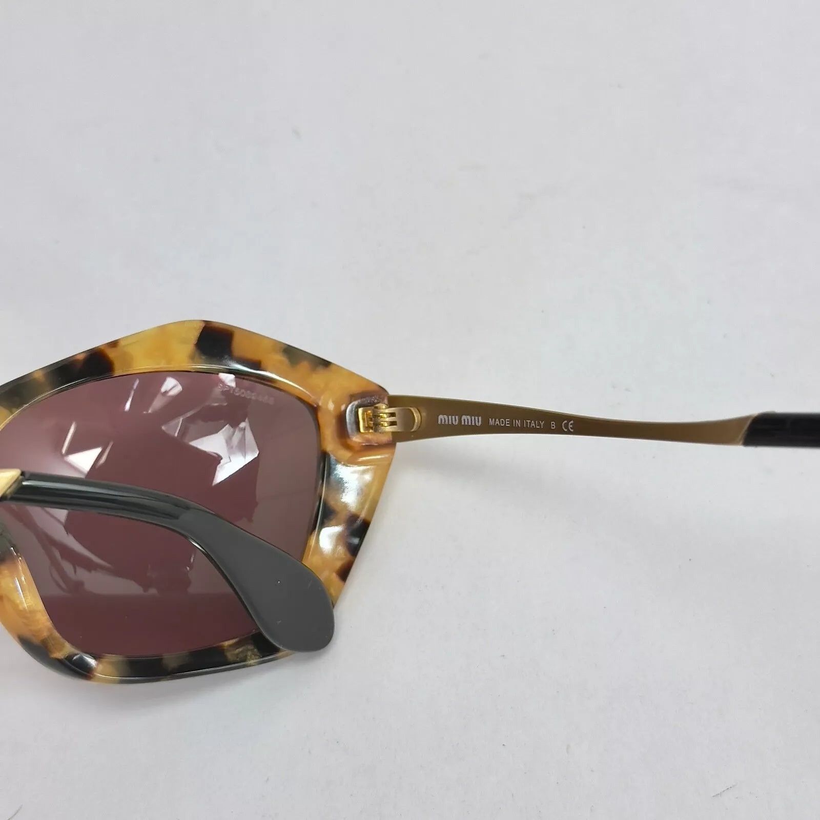 Miu Miu MIU MIU 02O Antique Gold Havana Red Cat Eye Geometric SMU02O Size ONE SIZE - 5 Thumbnail