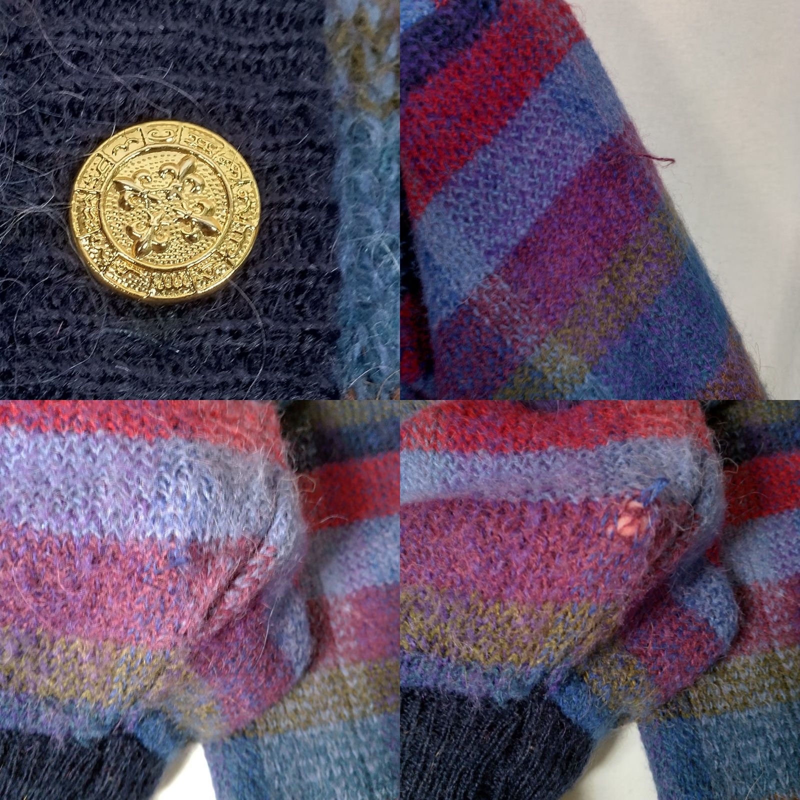 Vintage VINTAGE Colter Bay International Women's Cardigan Sweater M Long Sleeve Knit Striped Mohair Blend Fall Winter Casual Size M / US 6-8 / IT 42-44 - 8 Thumbnail