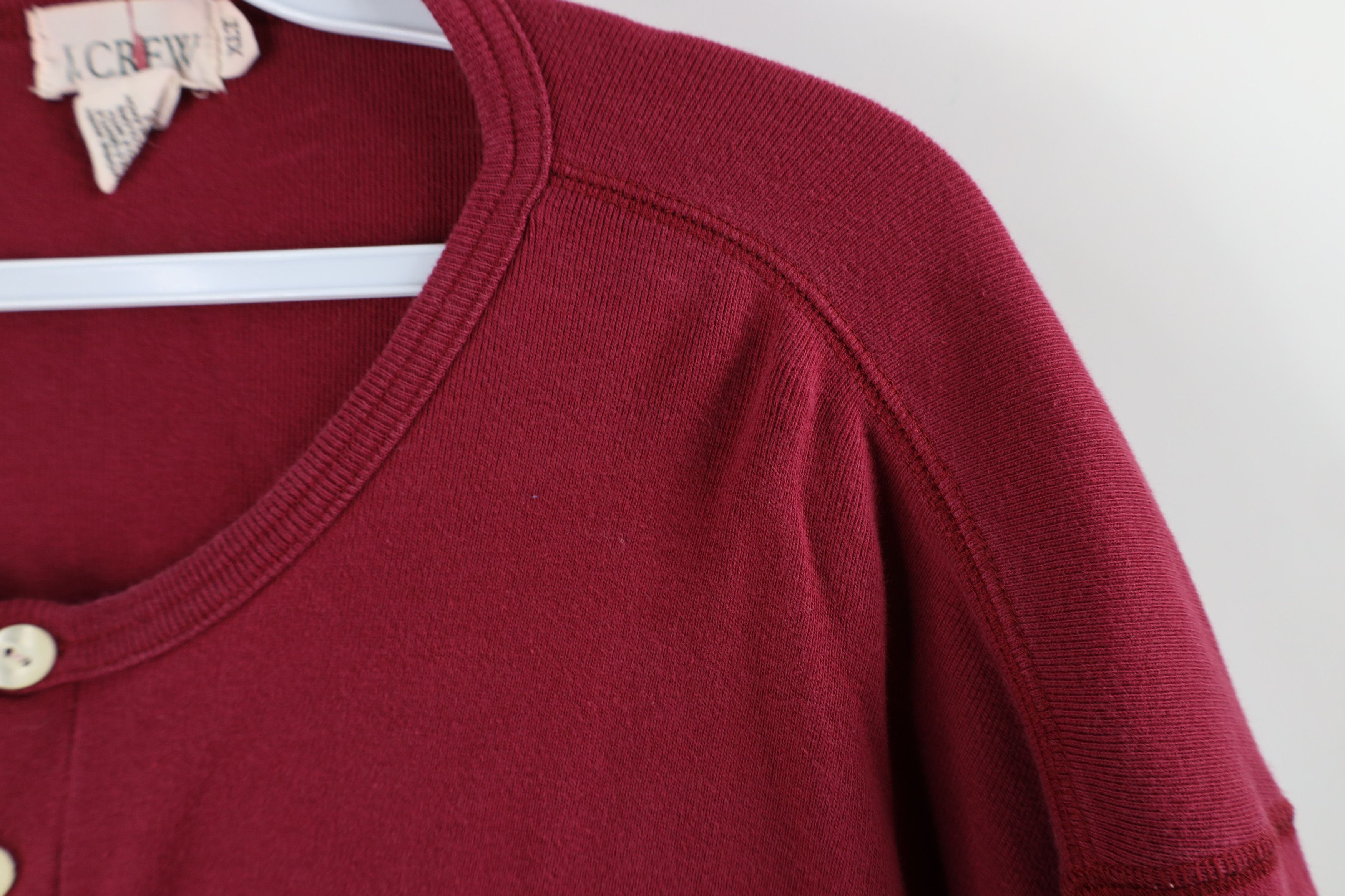 J.Crew × Vintage Vintage 90s J Crew Ribbed Knit Long Sleeve Henley T-Shirt Size US XL / EU 56 / 4 - 5 Thumbnail