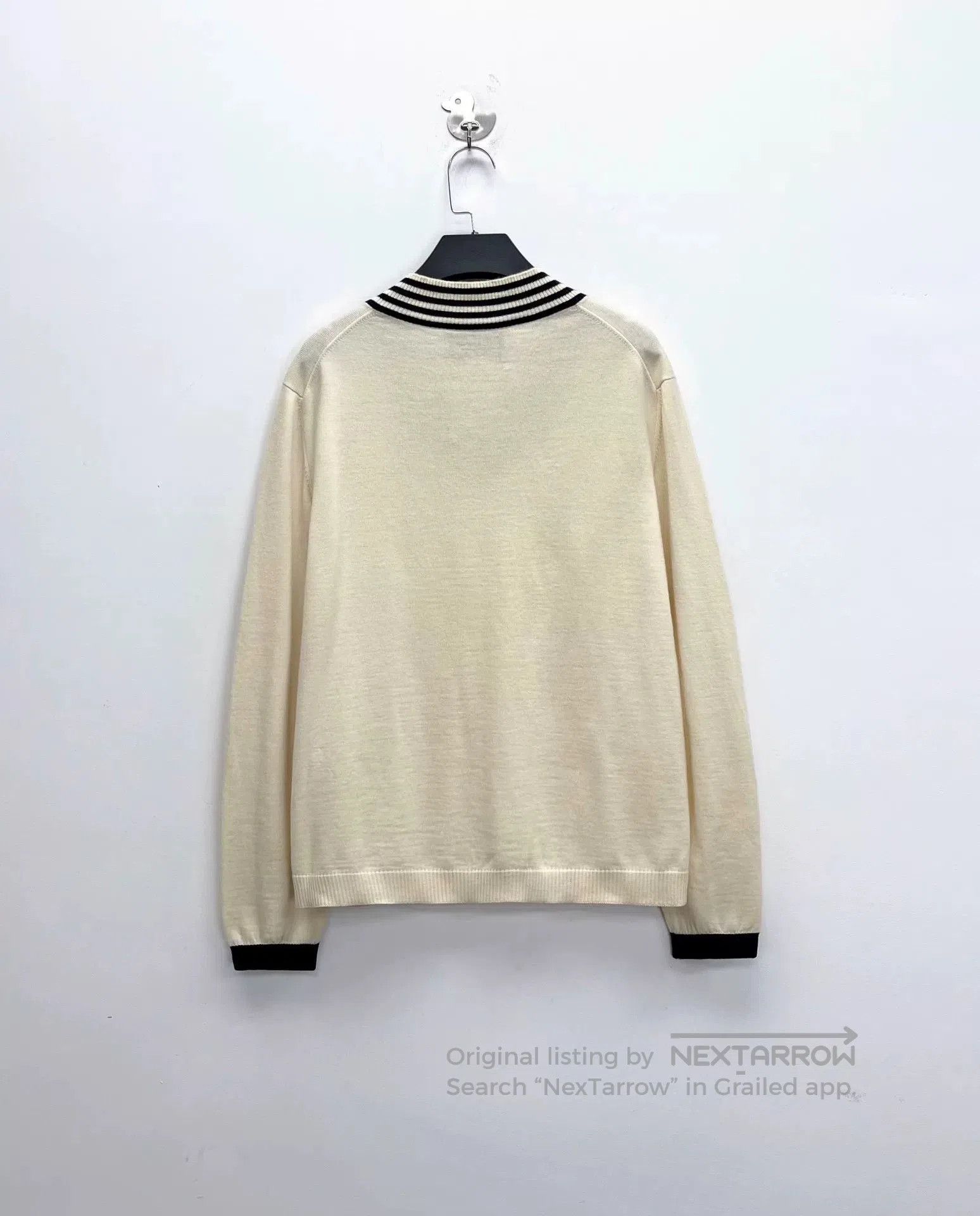 Gucci gucci beige striped embroidered knitted sweater. Size US M / EU 48-50 / 2 - 2 Thumbnail