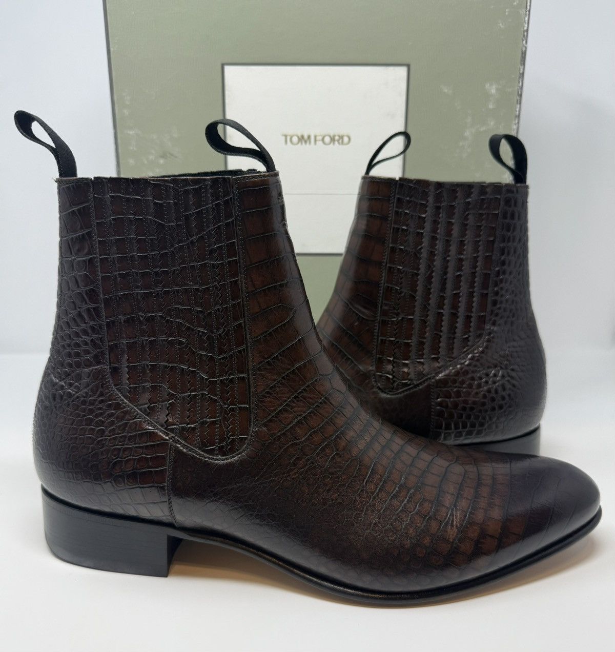 Tom Ford Tom Ford Kurt Alligator Printed Leather Boots Size US 12 / EU 45 - 1 Thumbnail