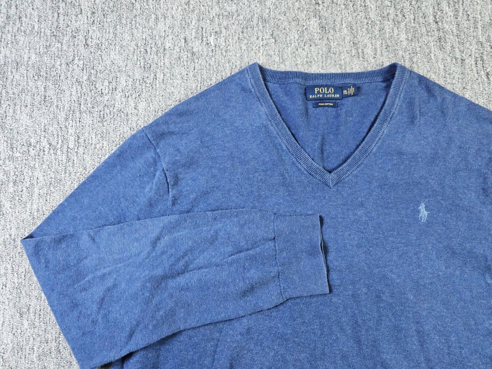 Polo Ralph Lauren Polo Ralph Lauren Pima Cotton V-Neck Sweater Pony Logo 2XL Size US XXL / EU 58 / 5 - 2 Thumbnail