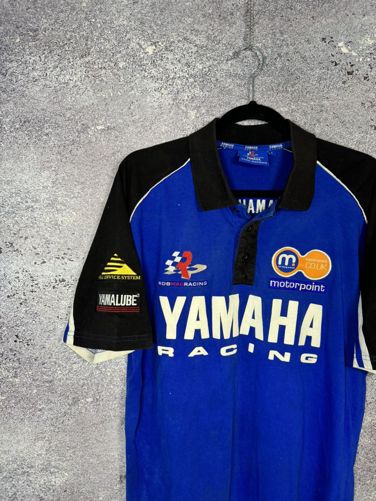 Vintage × Yamaha Vintage Yamaha Rob Mac Racing Superbike Moto Polo Shirt Size US L / EU 52-54 / 3 - 3 Thumbnail
