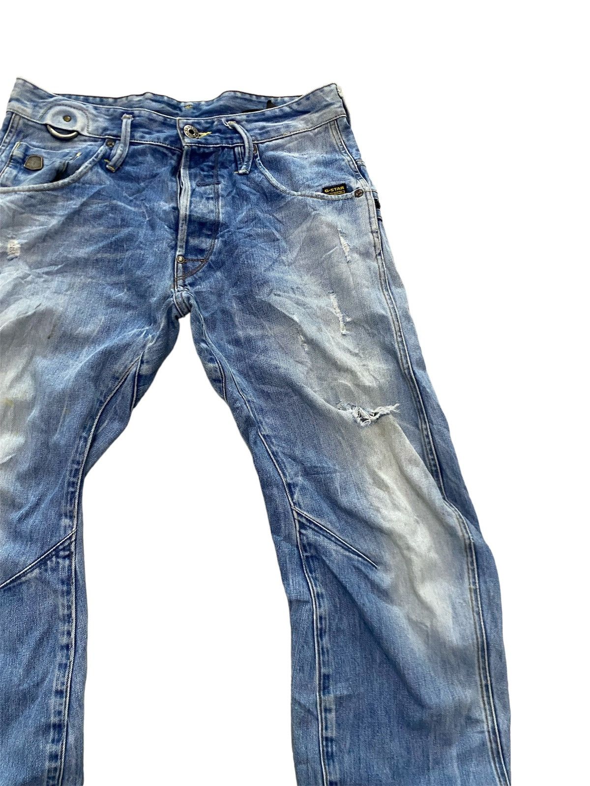 G-Star × Japanese Brand Distress Ripped Style G Star Slim Type Design Size US 29 - 3 Thumbnail