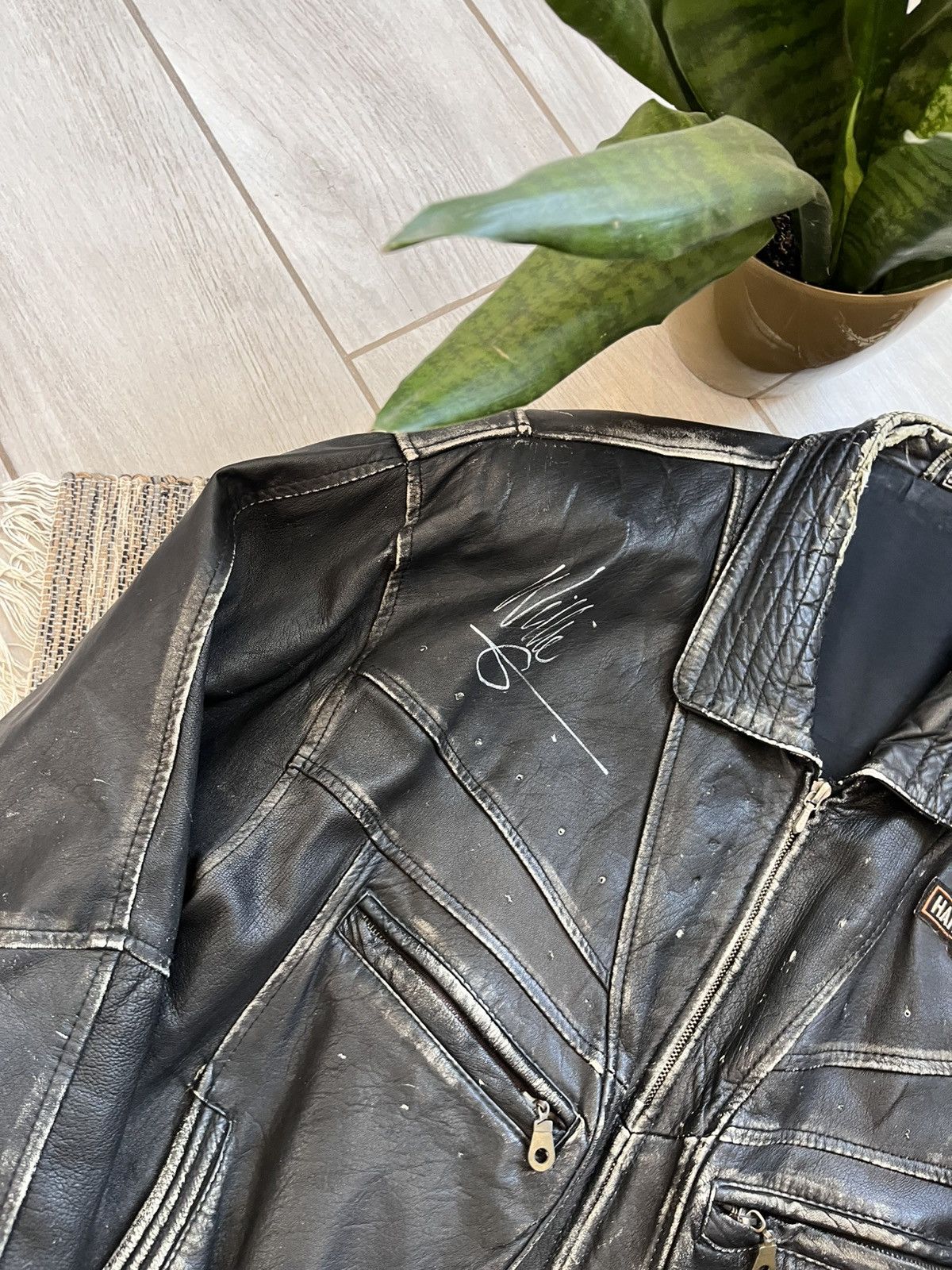 Harley Davidson × Vintage Vintage Willie G Harley Davidson Leather Jacket autographed Size US XL / EU 56 / 4 - 7 Thumbnail