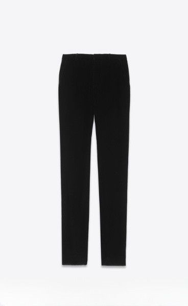 Saint Laurent Paris oc11z1225 782944 High Waisted Pants in Velvet in Black Size US 32 / EU 48 - 2 Thumbnail