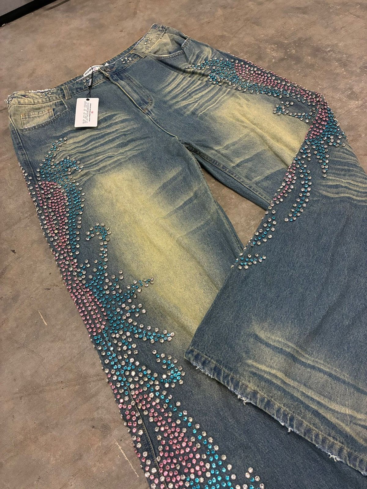 Vale Vale Valley Dreams Blue Tsunami Faded Denim Baggy Jeans 30 Size US 30 / EU 46 - 6 Thumbnail