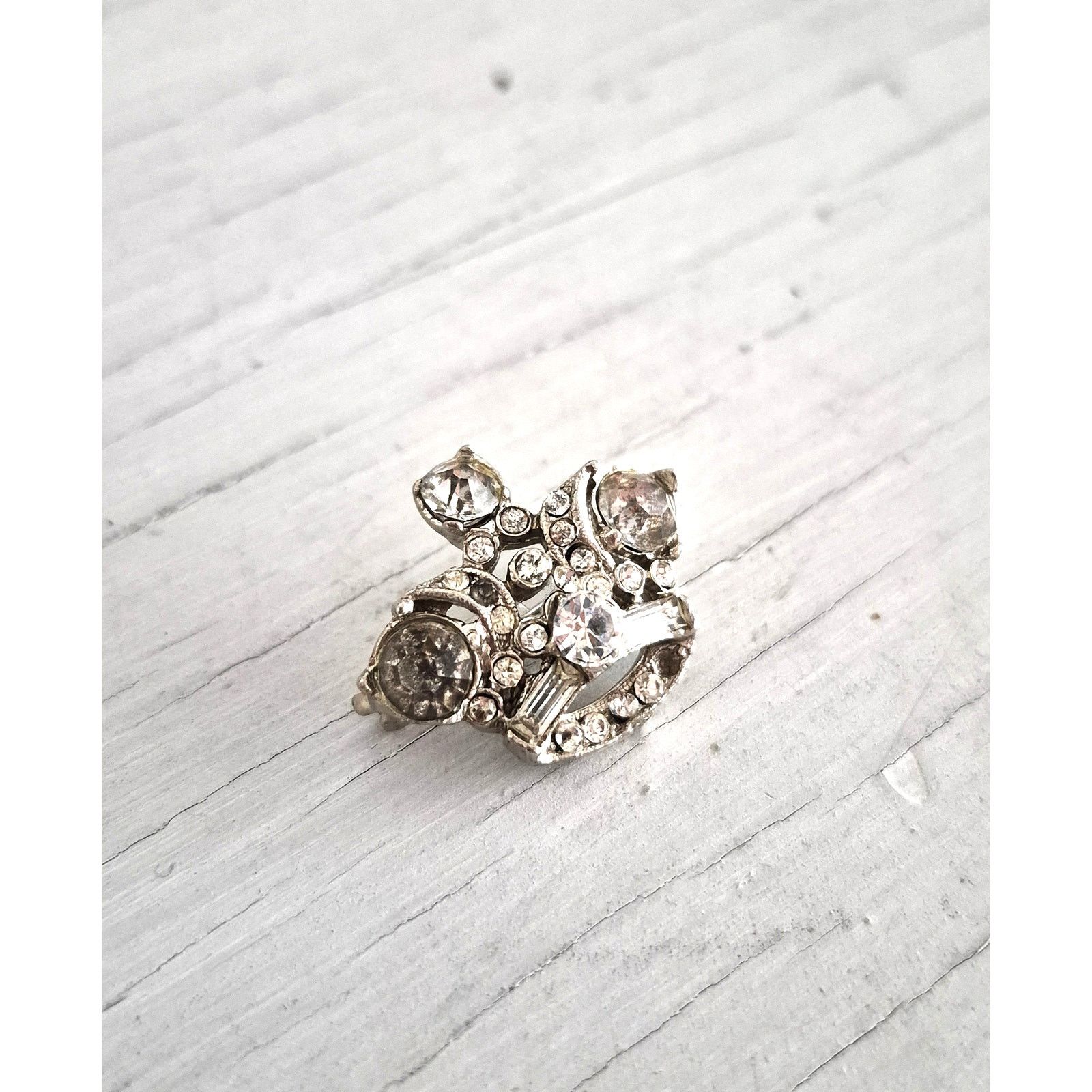 Other Vintage Mini Silver Tone Rhinestone Pin Brooch Size ONE SIZE - 1 Thumbnail