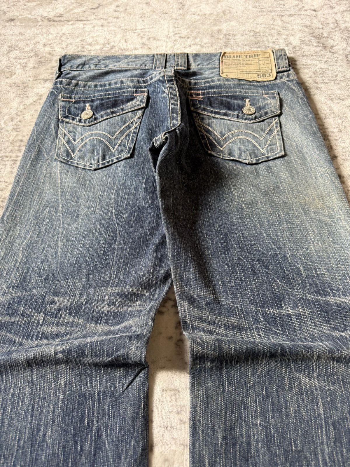 Edwin 2000s Edwin 503 Shadow Wrinkle Wash Flared Jeans Size US 30 / EU 46 - 10 Thumbnail