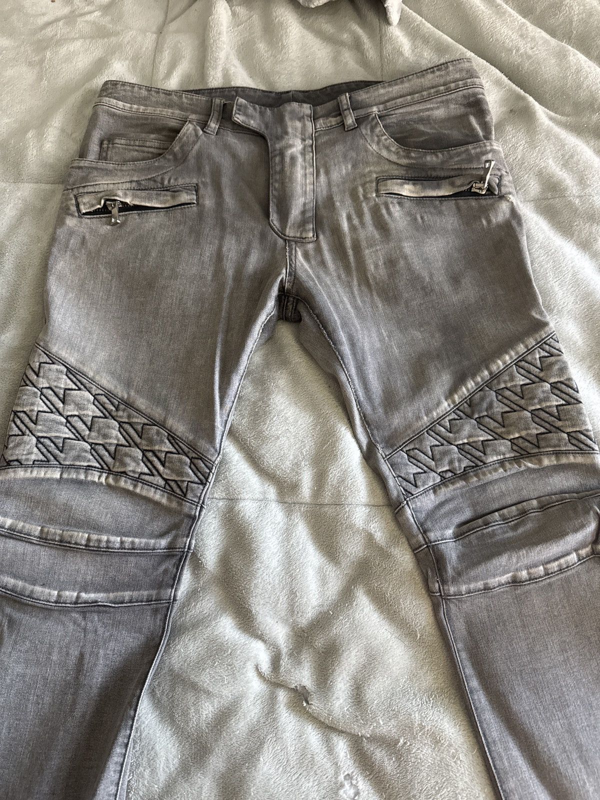 Balmain Balmain Gray Biker Denim Size US 30 / EU 46 - 4 Thumbnail