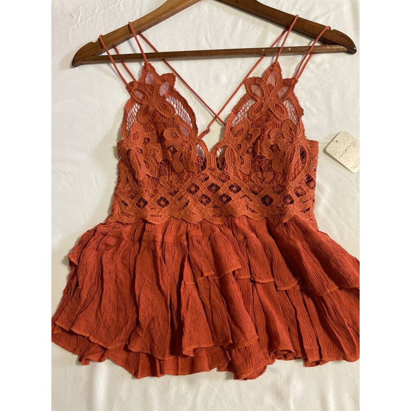 Free People Free People Adella Cami Small New Rust Tiered Top Size S / US 4 / IT 40 - 6 Thumbnail