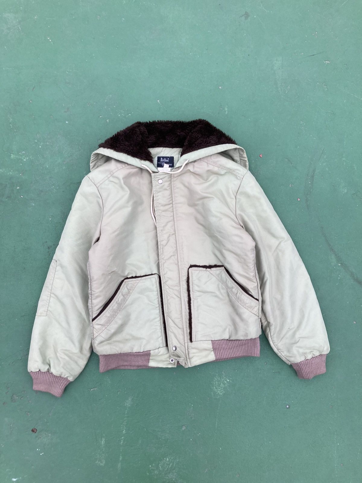 Vintage 80’s Pertini Faux Fur Hood Zipper Gimmick Bondage Jacket Size US L / EU 52-54 / 3 - 4 Thumbnail