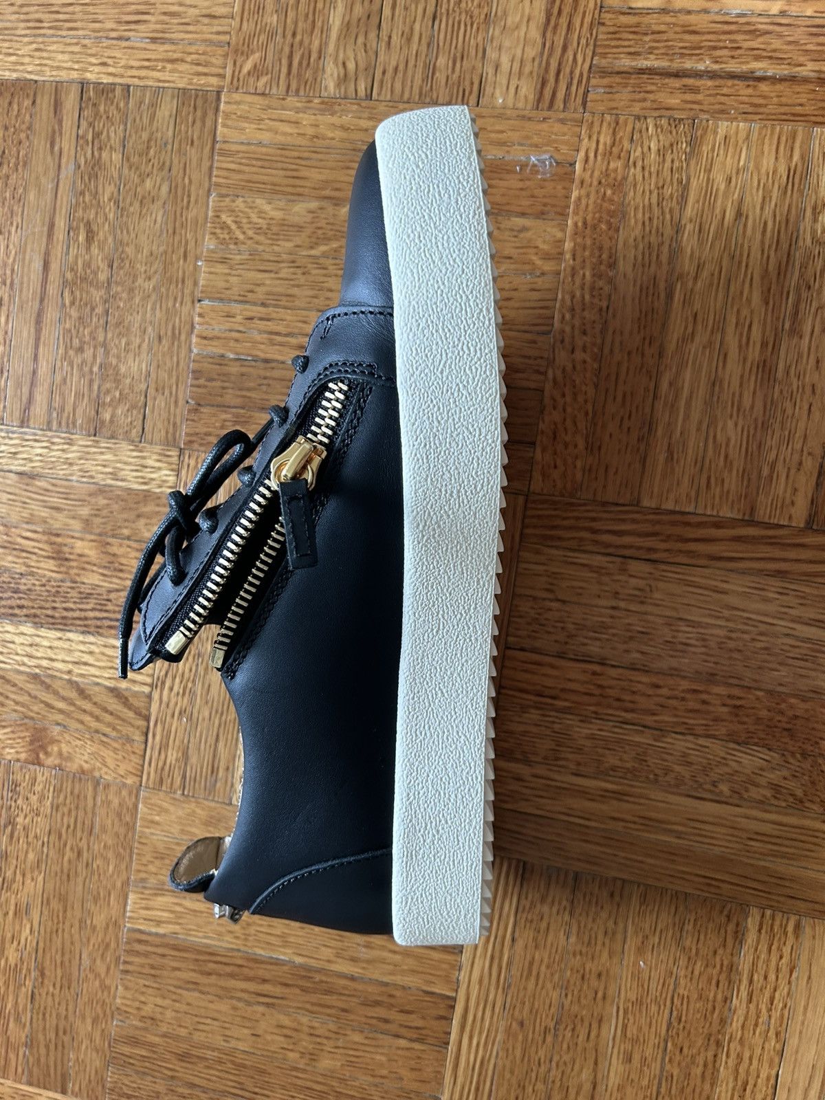 Giuseppe Zanotti Giuseppe Zanotti Men’s Black Leather Gold Zip Studded Size US 9.5 / EU 42-43 - 2 Thumbnail