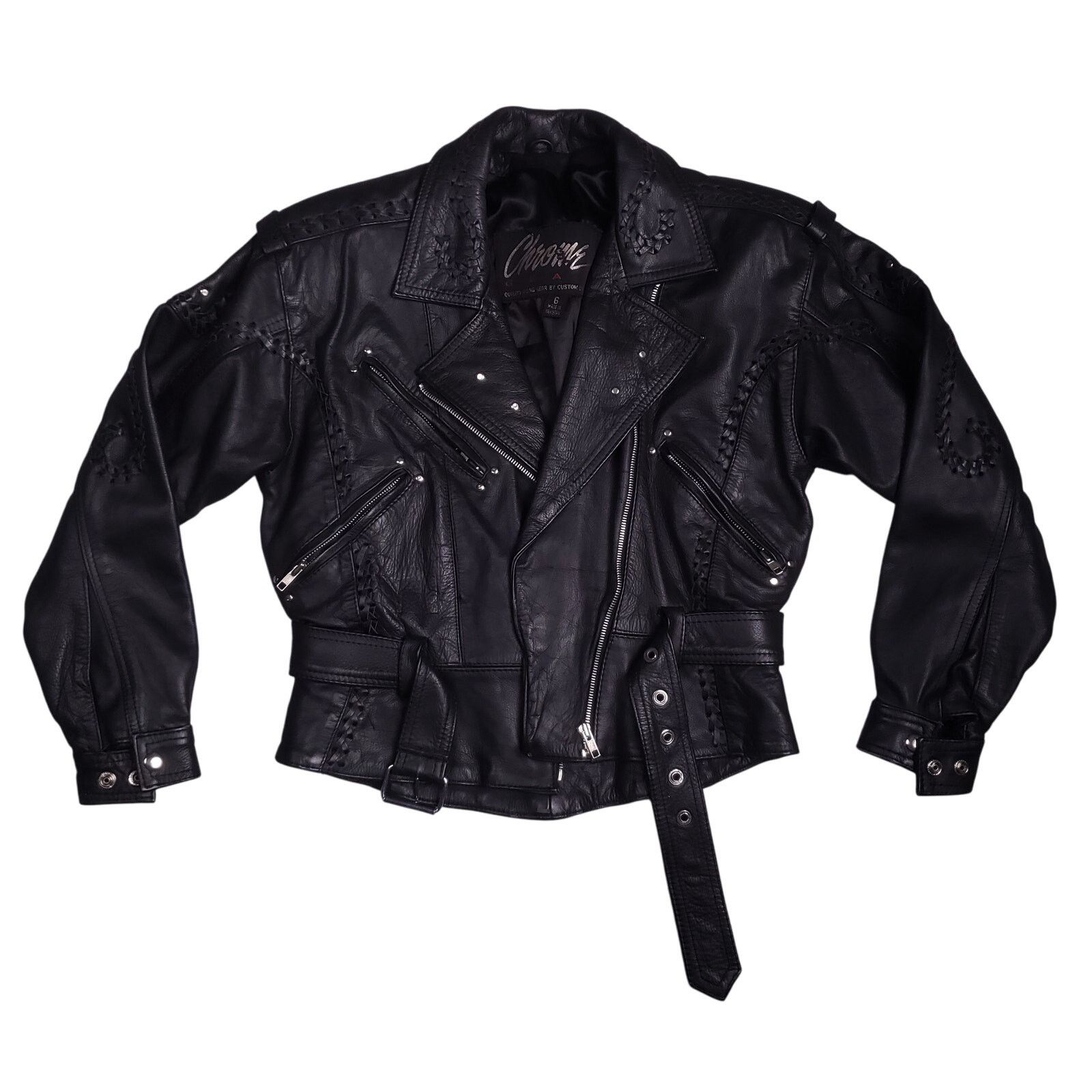 Vintage Vintage 80s Chrome Gear Womens Leather Jacket Size M / US 6-8 / IT 42-44 - 1 Thumbnail
