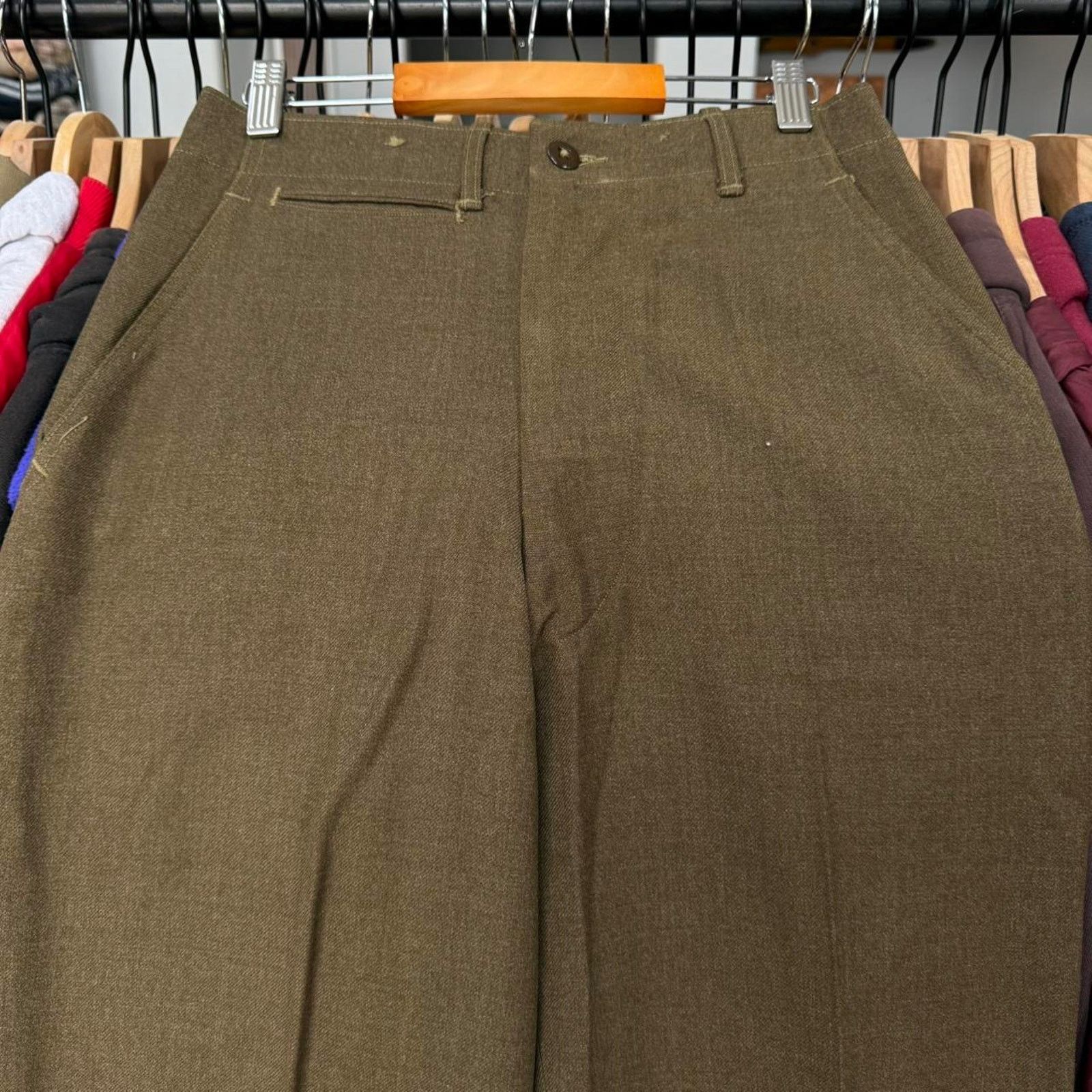 Other Vintage WW2 Era Wool Military Pants; Heavy and Baggy Fit Size US 26 / EU 42 - 2 Thumbnail