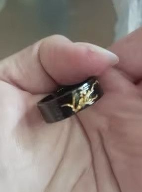Jewelry Gold Black Collision Lava Adjustable Ring Size ONE SIZE - 7 Thumbnail