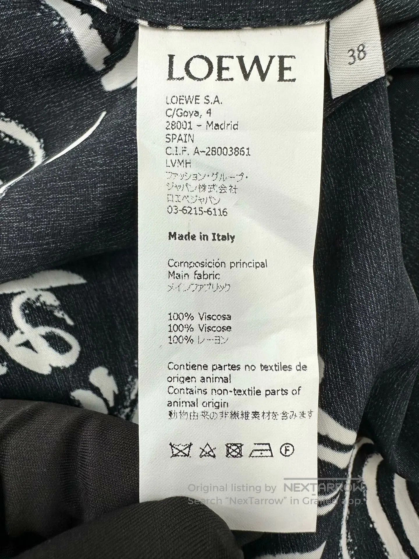 Loewe Loewe Black floral print silk long-sleeve shirt| Size XS / US 0-2 / IT 36-38 - 4 Thumbnail