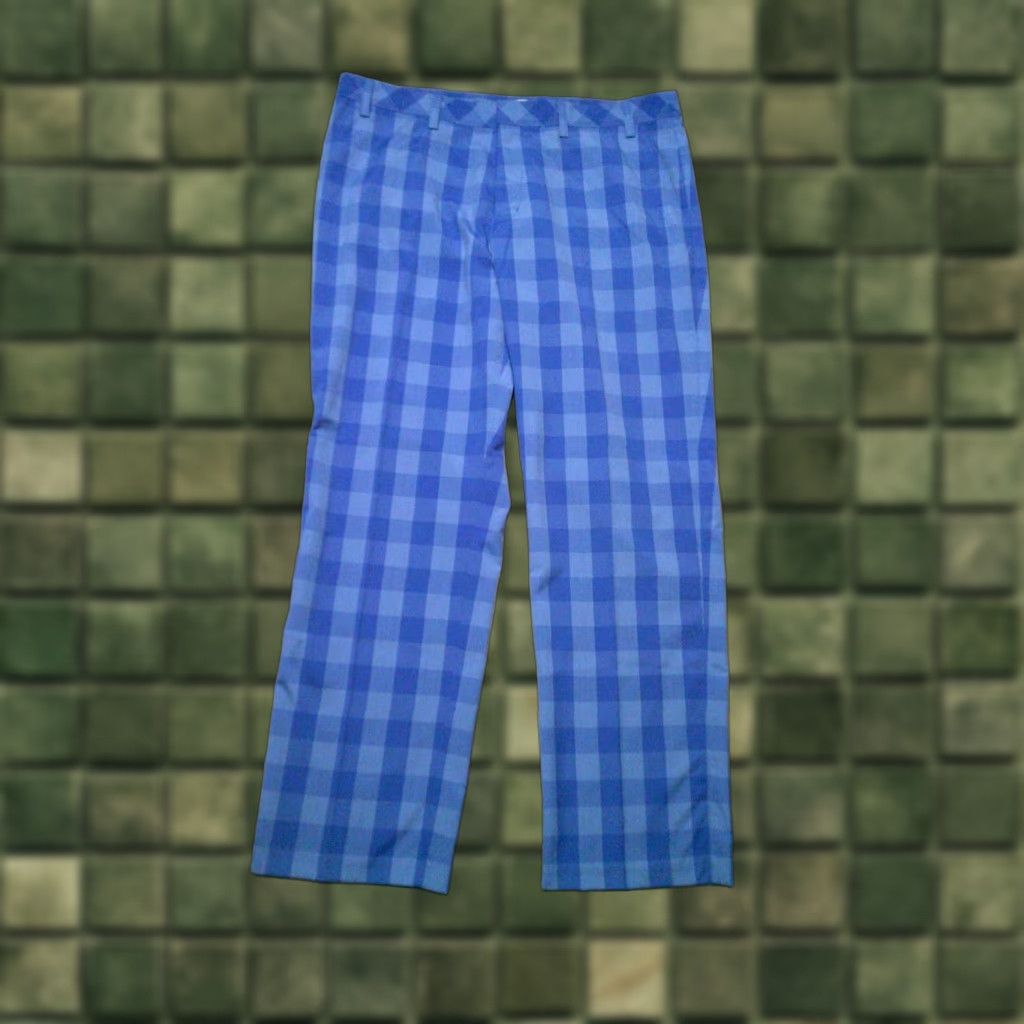 NWOT Adidas Golf Pants Mens 36x30 Blue Check Chino Straight 5-Pocket Comfortable Casual Dress Workwear Mens