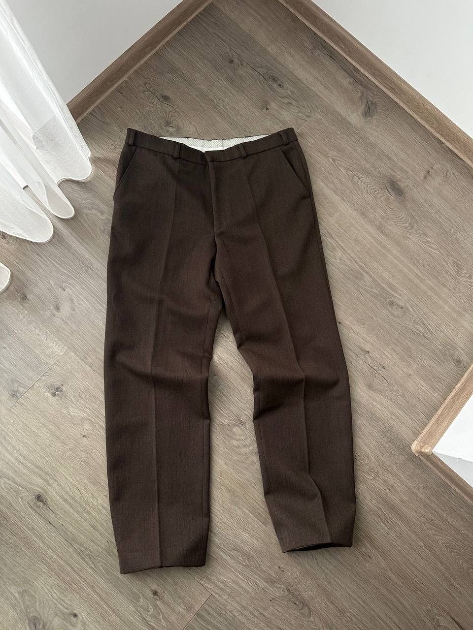 Japanese Brand × Vintage Vintage Antique Japanese Brown Wool Straight Pipes Pants Size 38R - 6 Thumbnail