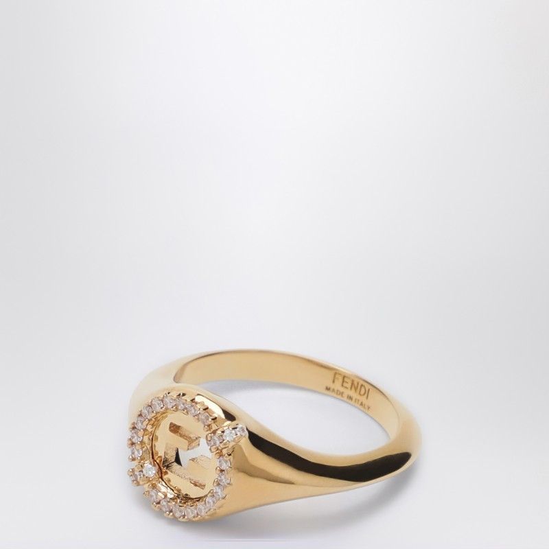 Fendi Fendi Gold-Coloured Everround Ring Size ONE SIZE - 1 Thumbnail