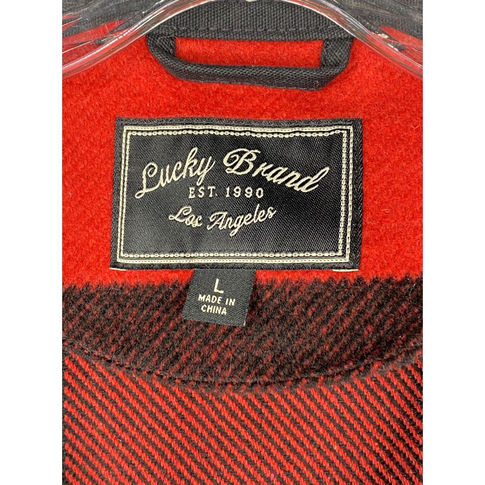 Lucky Brand Lucky Brand Jacket Womens L Black Red Mixed Media Buffalo Plaid Checkered Twill Denim Wool Full Zip Button Casual Fall Spring Winter Womens M/L Size L / US 10 / IT 46 - 3 Thumbnail