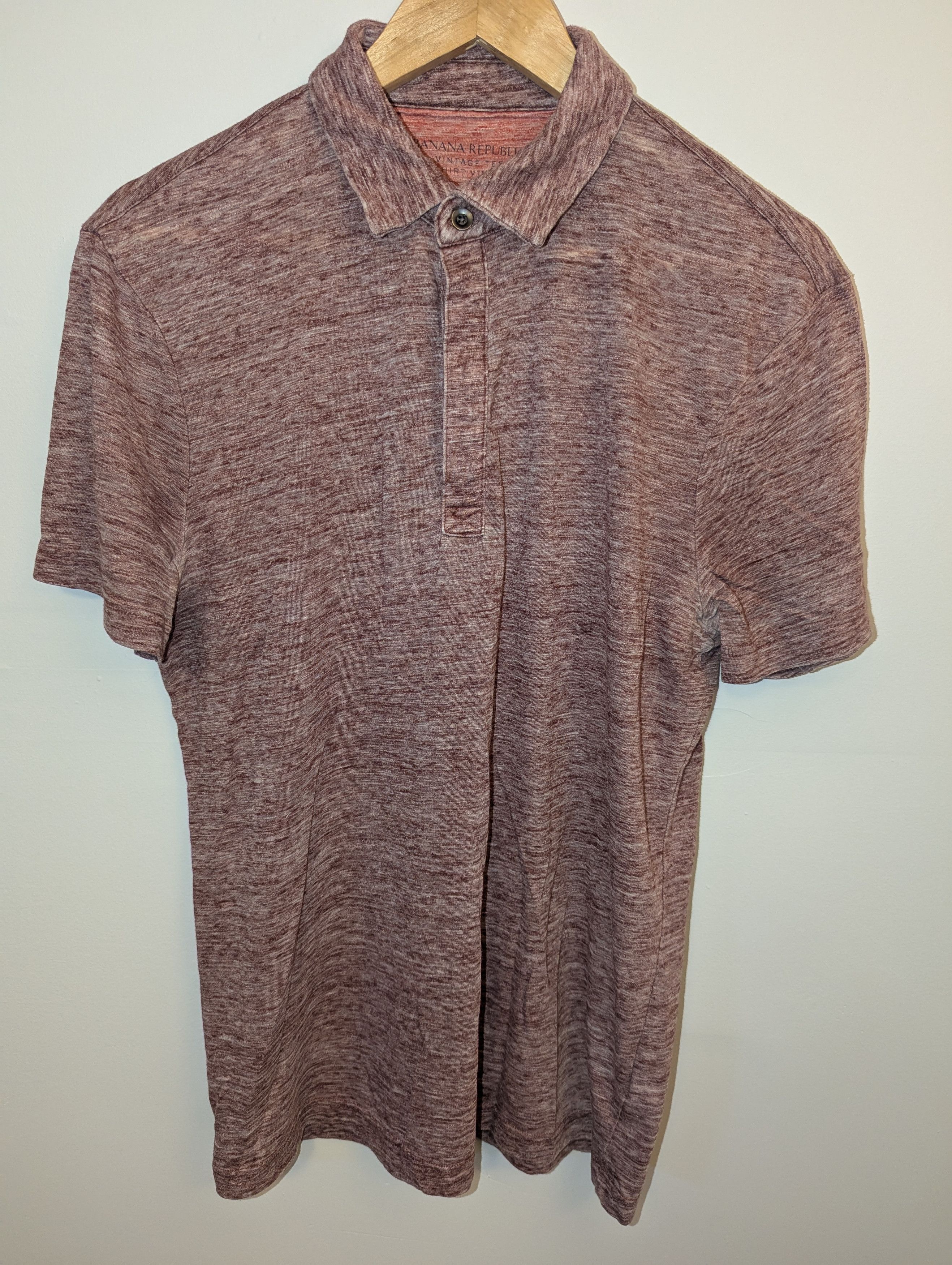 Banana Republic Men's Heather Red Polo Size US M / EU 48-50 / 2 - 1 Thumbnail