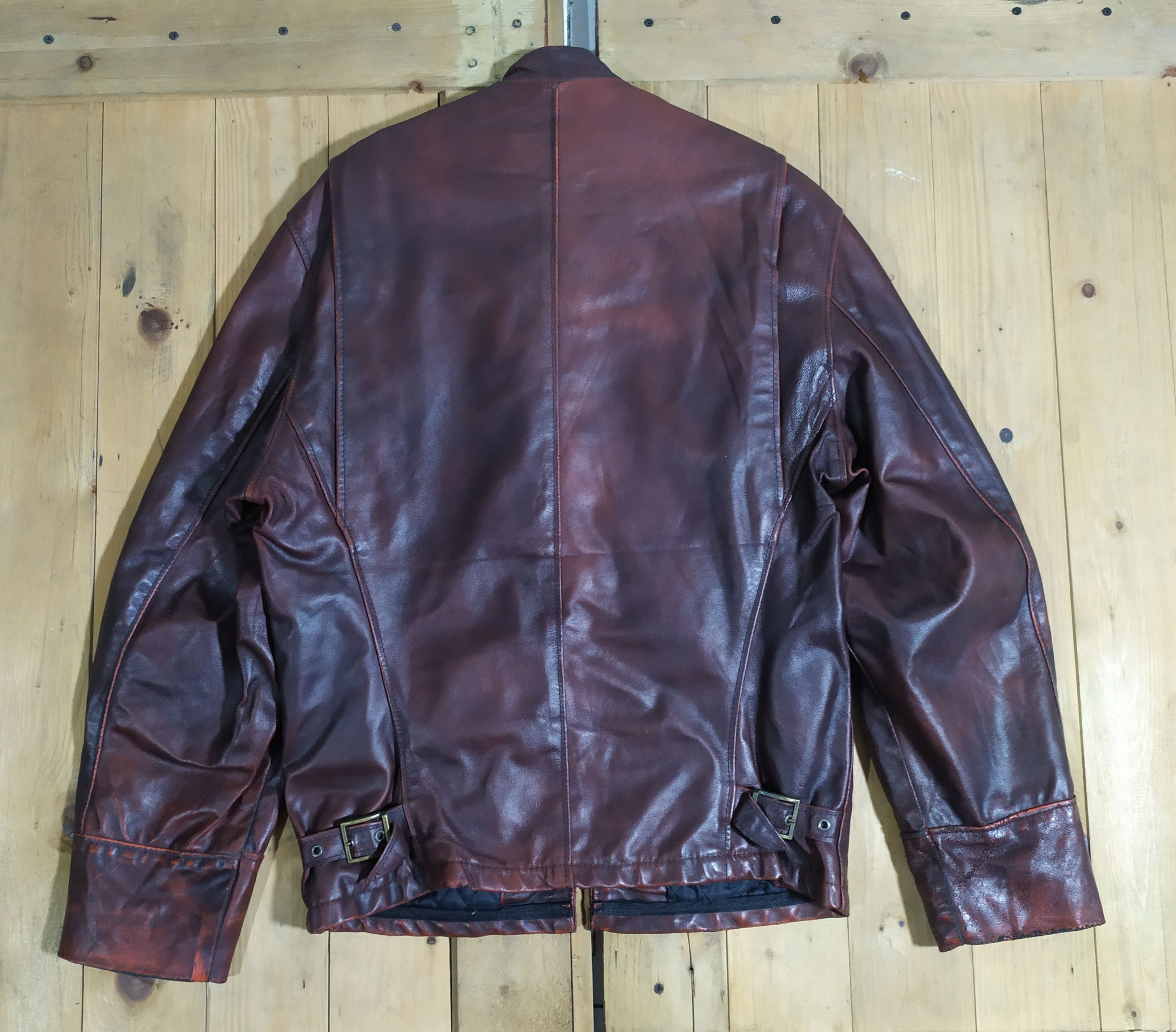 Genuine Leather × Schott SCHOTT NYC LEATHER CHERRY REDDISH SINGLE RIDER JACKET Size US S / EU 44-46 / 1 - 7 Thumbnail