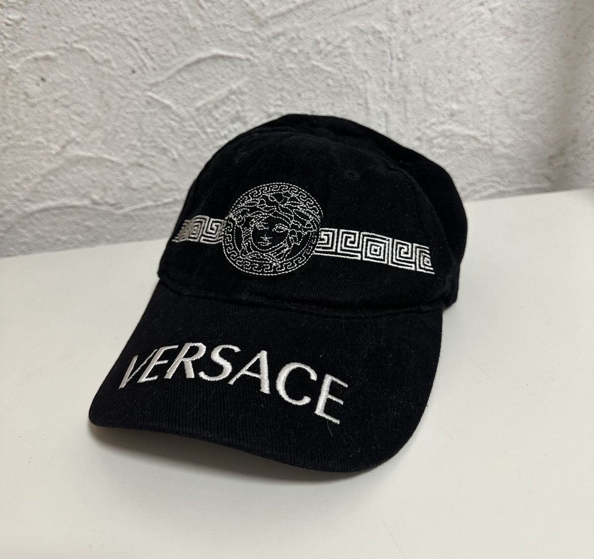 Versace Medusa Logo Embroidered Black Baseball Cap One Size