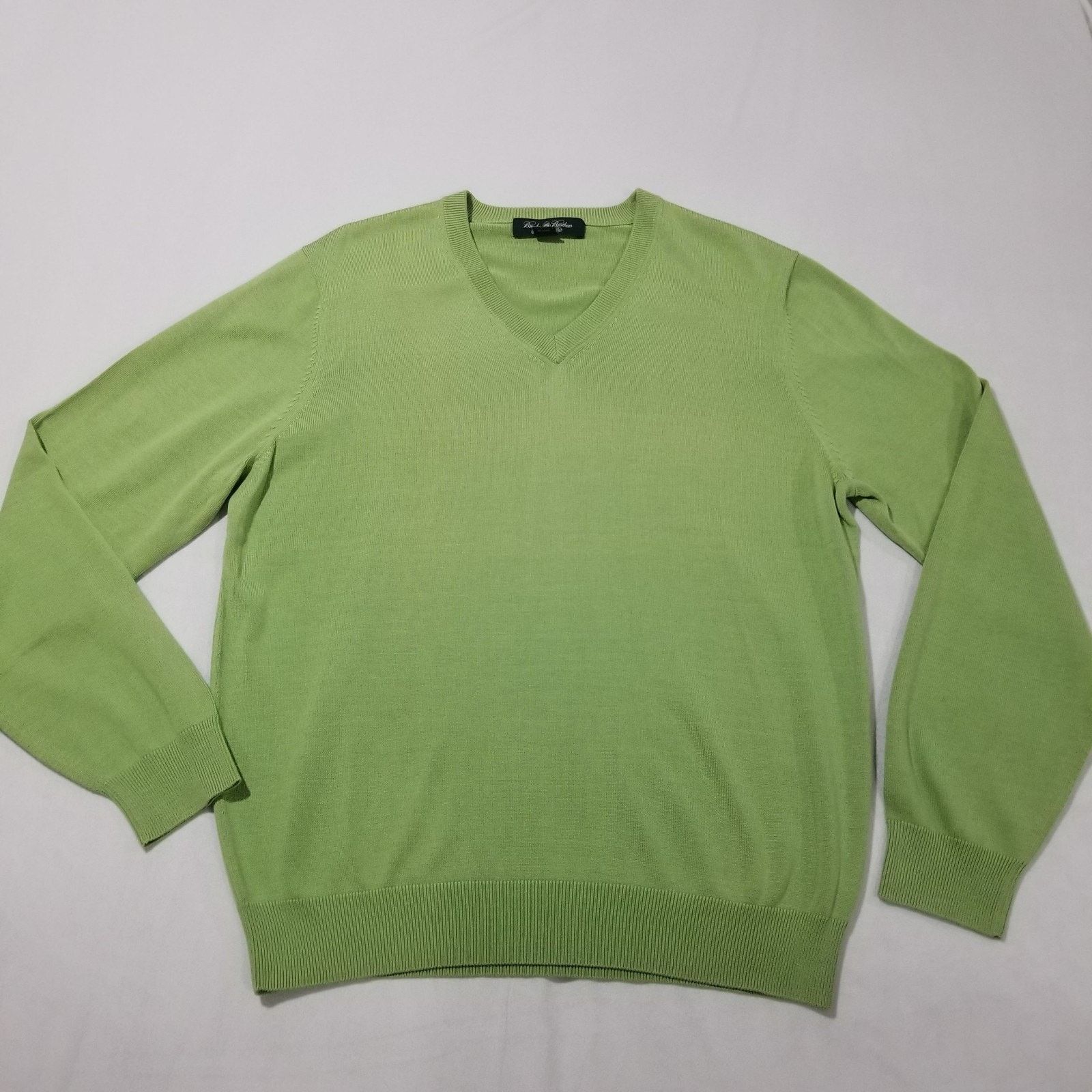 Brooks Brothers BROOKS BROTHERS Sweater Mens Large Country Club Green Silk Size US L / EU 52-54 / 3 - 9 Thumbnail