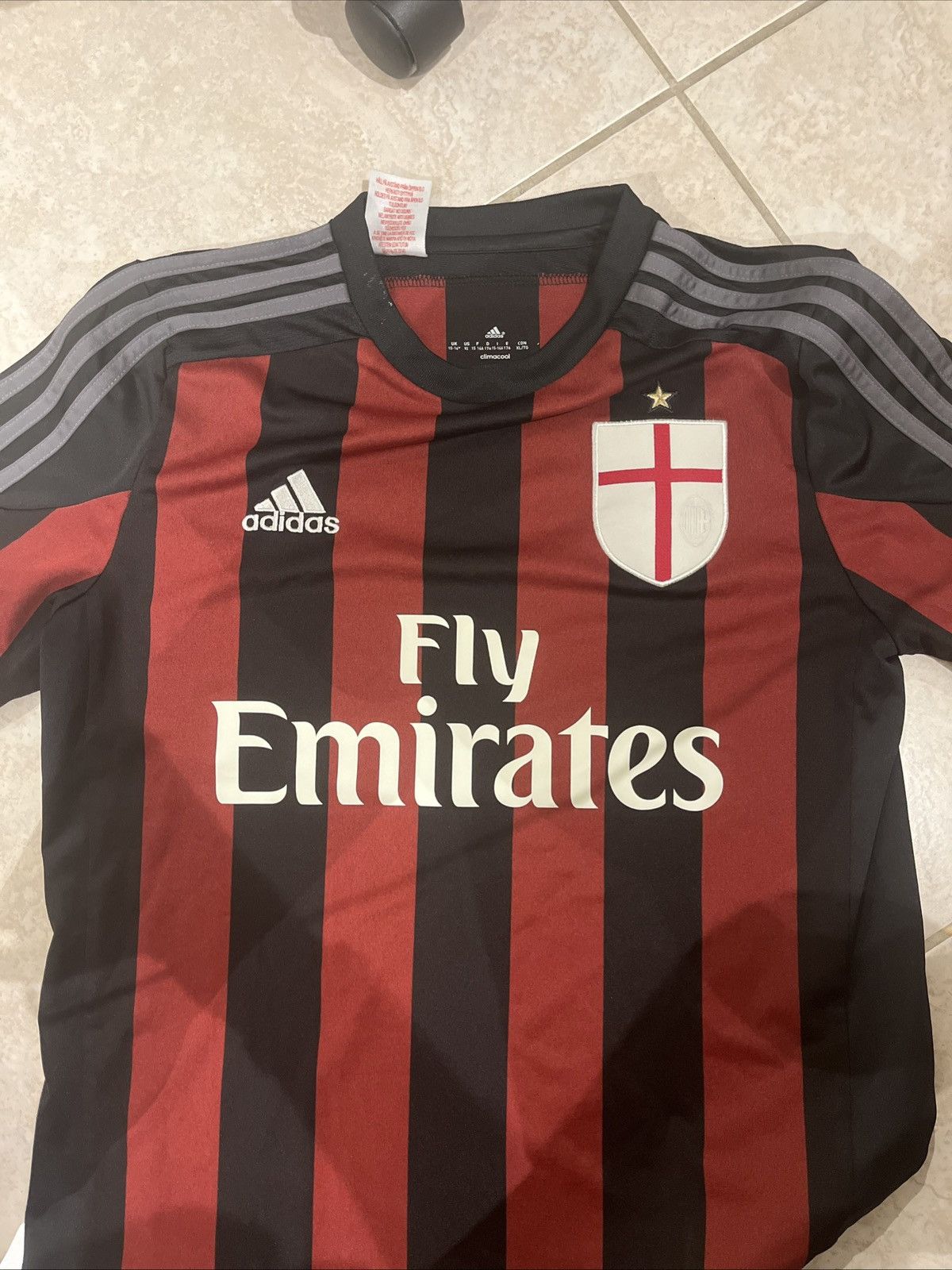 Adidas AC Milan 2014/15 Home Shirt Adidas Fly Emirates – Rare Size US XS / EU 42 / 0 - 1 Thumbnail