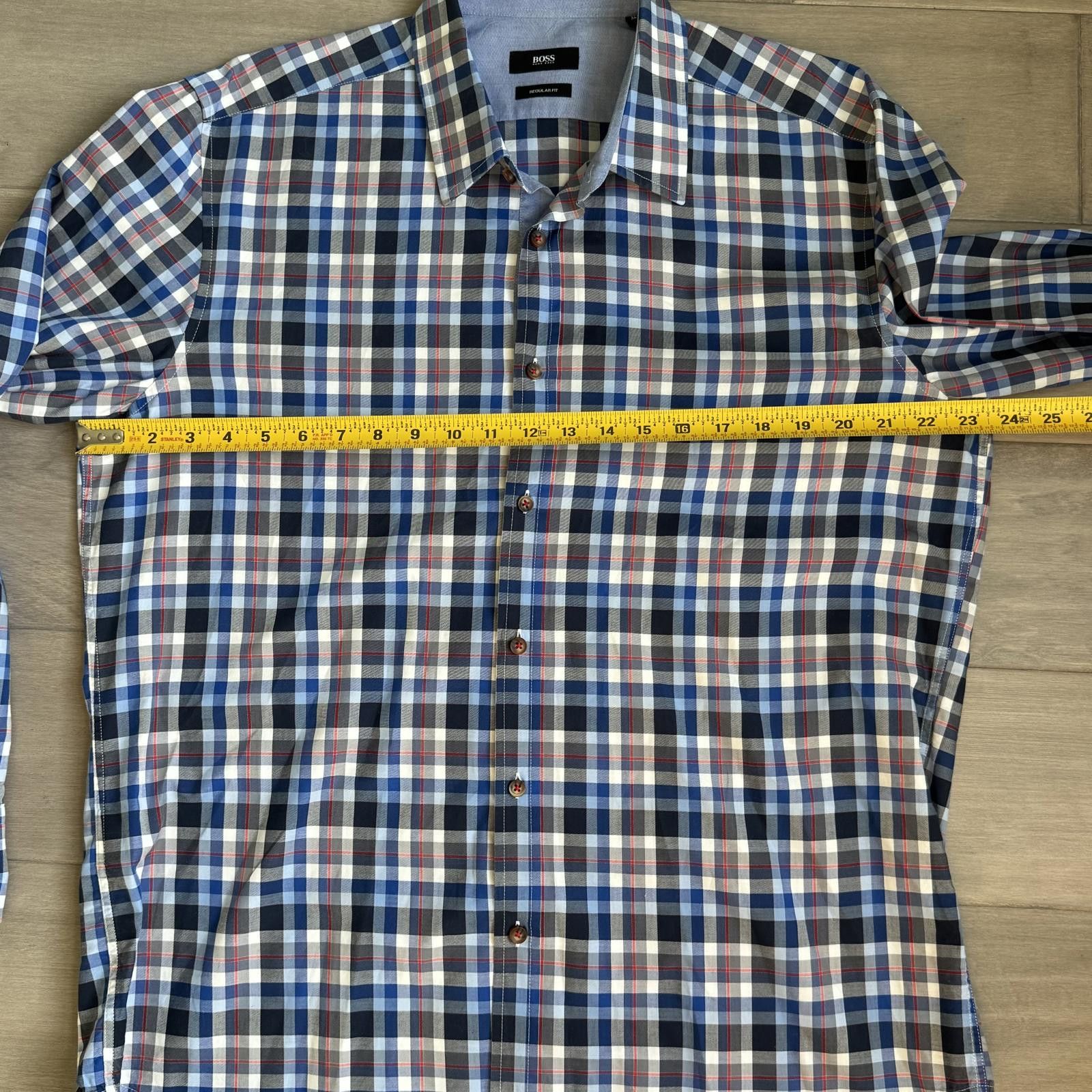 Other BOSS Hugo Boss Regular Fit Button-Up Plaid Shirt XL Size US XL / EU 56 / 4 - 5 Thumbnail