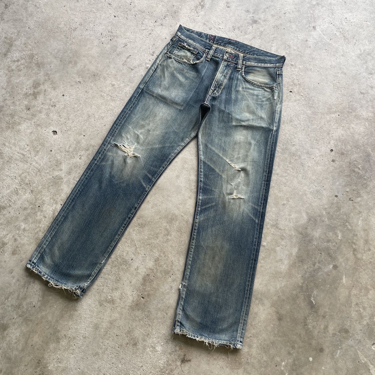 Japanese Brand Vintage Edwin 504 Distressed Mudwash Faded Pants Jeans W34 Size US 34 / EU 50 - 2 Thumbnail