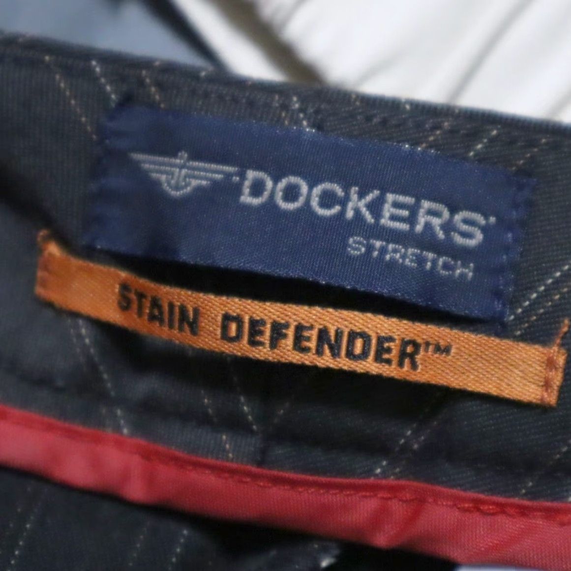 Dockers Dockers Stretch Stain Defender Just Below Waist Polyester Microfiber Chino Pants Brown Striped Women's 14M Size 36" / US 14 / IT 50 - 5 Thumbnail