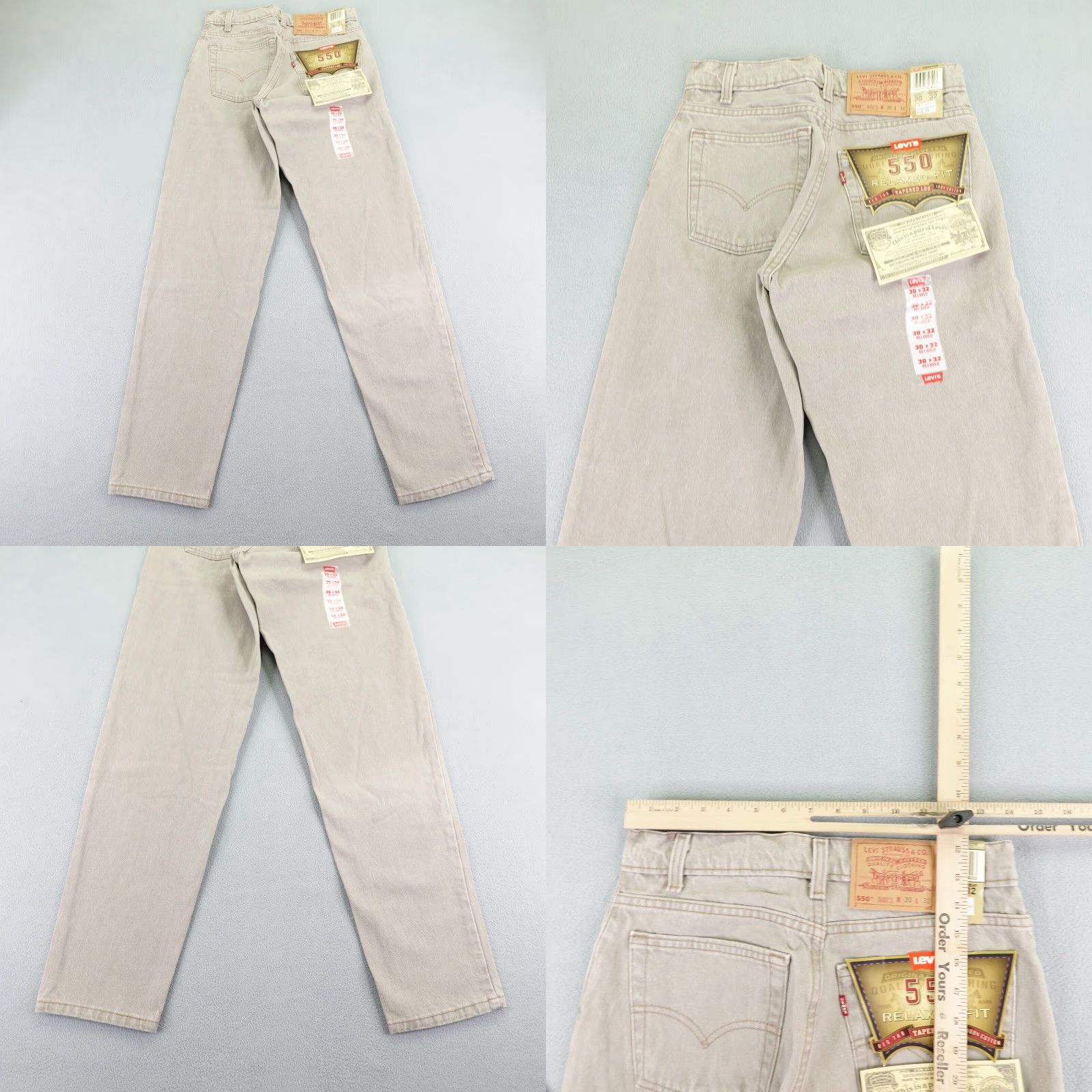 Levi's VINTAGE Levi's Jeans Mens 30x32 Relaxed Tapered Denim 90s Cotton Beige Deadstock Men's Size US 28 / EU 44 - 8 Thumbnail