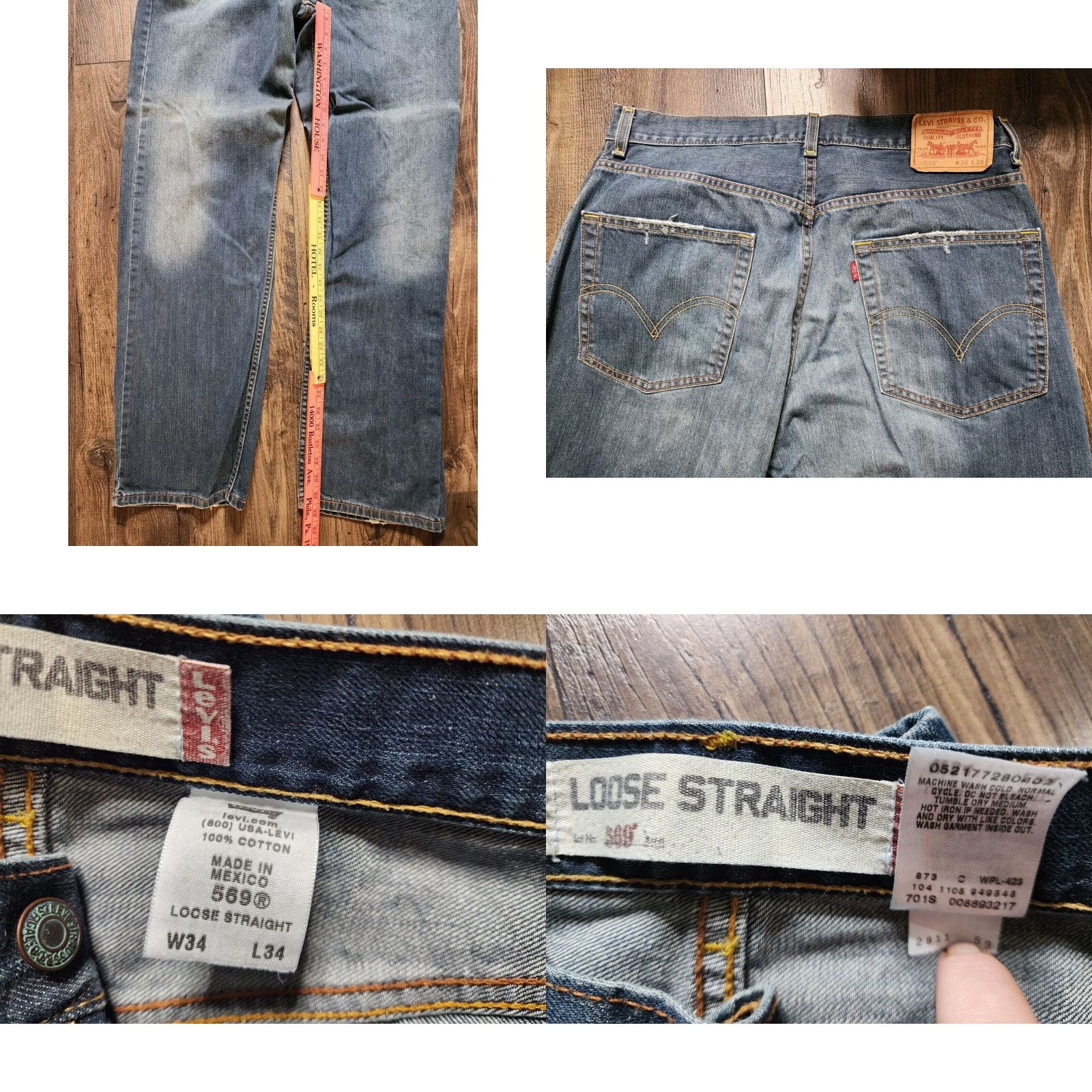Levi's VINTAGE 90s LEVIS 569 RELAXED FIT STRAIGHT LEG BLUE JEANS MENS SIZE 34 Size US 34 / EU 50 - 8 Thumbnail