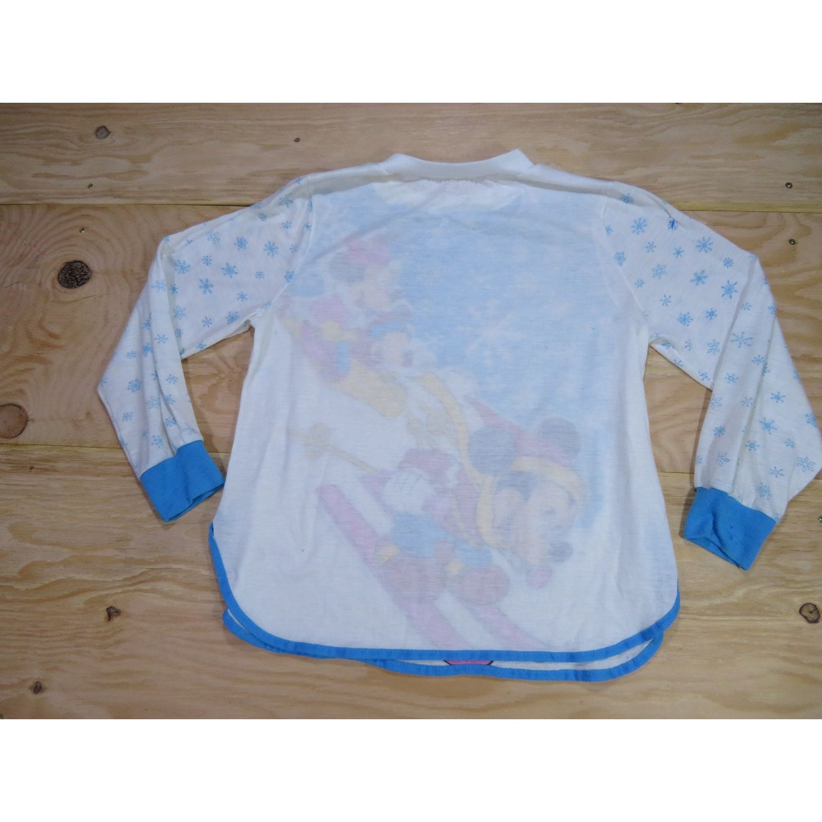 Other Mickey and Minnie Mouse Sled Skiing Sleeper Shirt White 80s Size S / US 4 / IT 40 - 2 Thumbnail