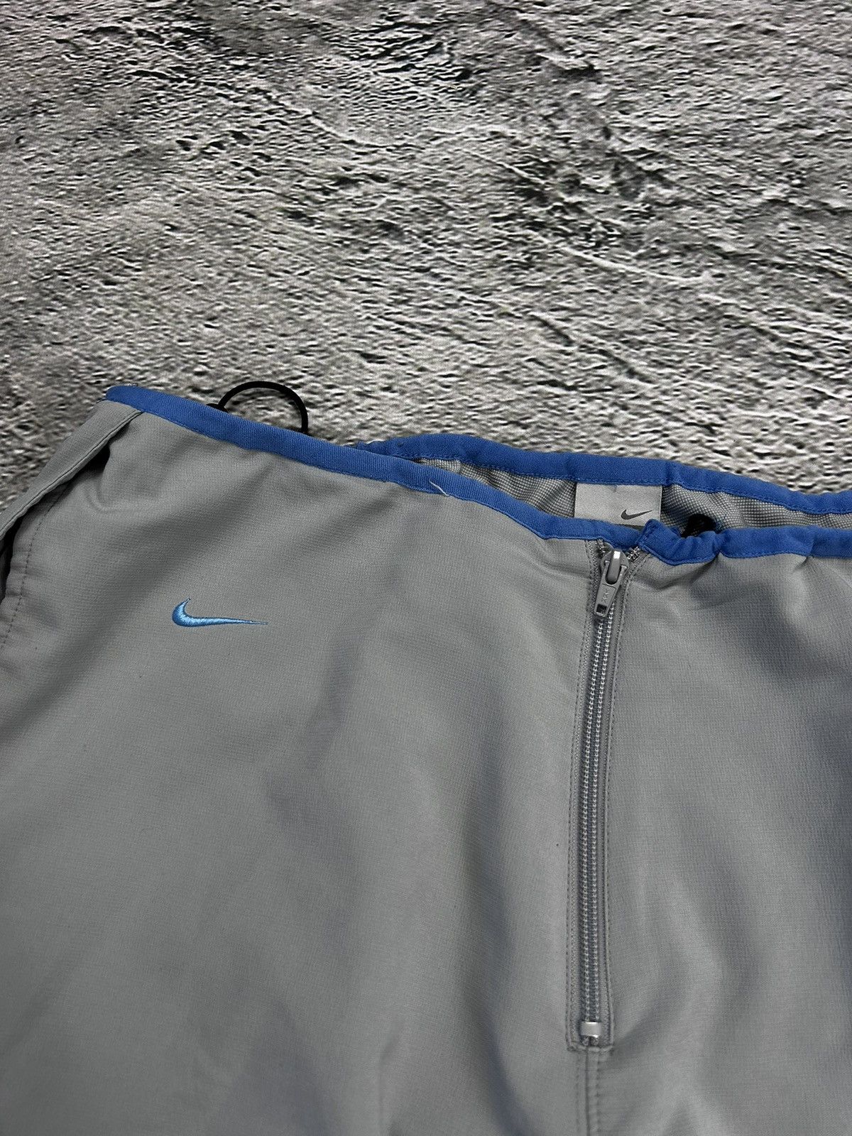 Nike × Vintage Nike vintage nylon track pants grey blue drill parachute y2k Size US 32 / EU 48 - 2 Thumbnail