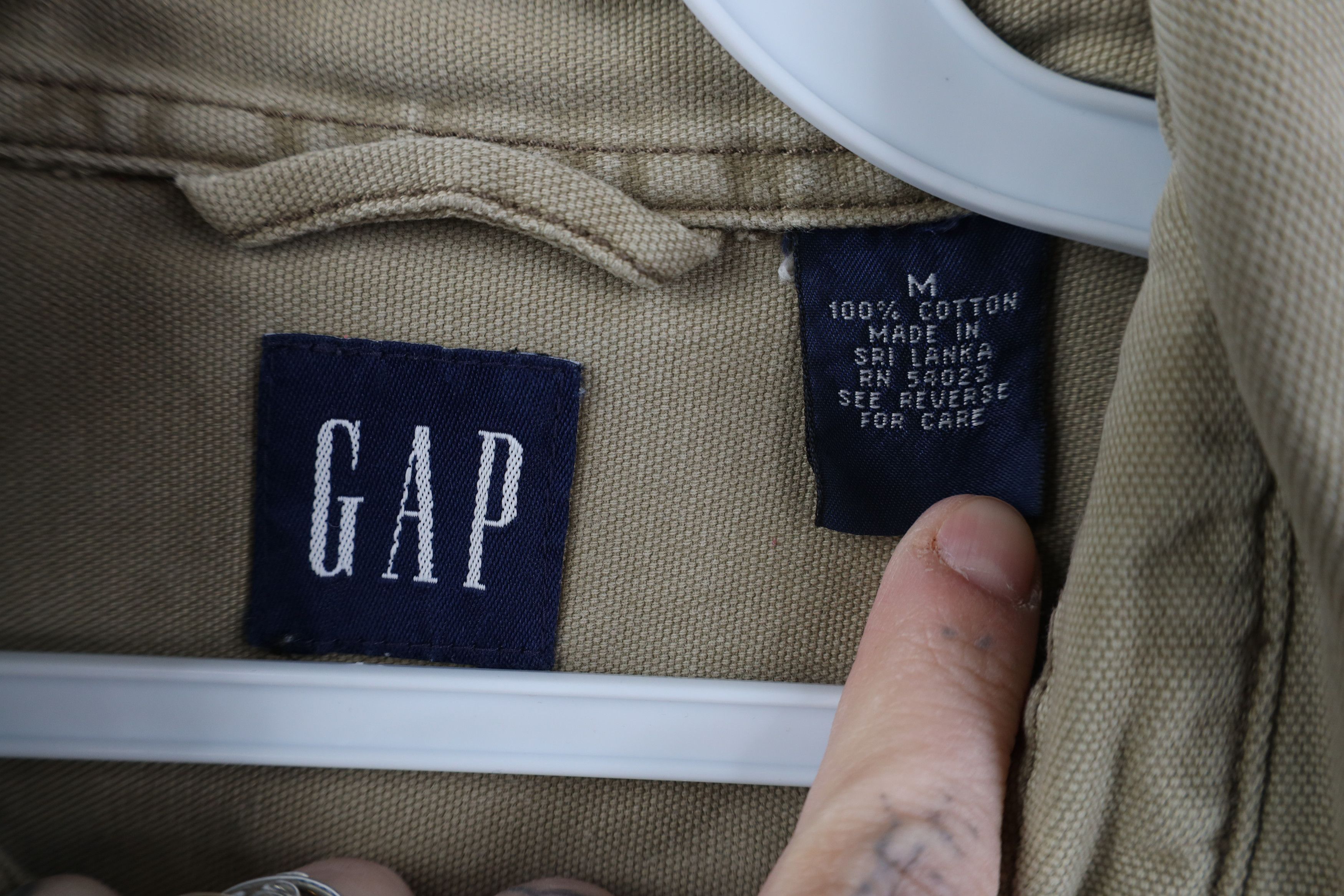 Gap Vintage 90s Gap Heavyweight Collared Button Shirt Beige Size US M / EU 48-50 / 2 - 8 Thumbnail