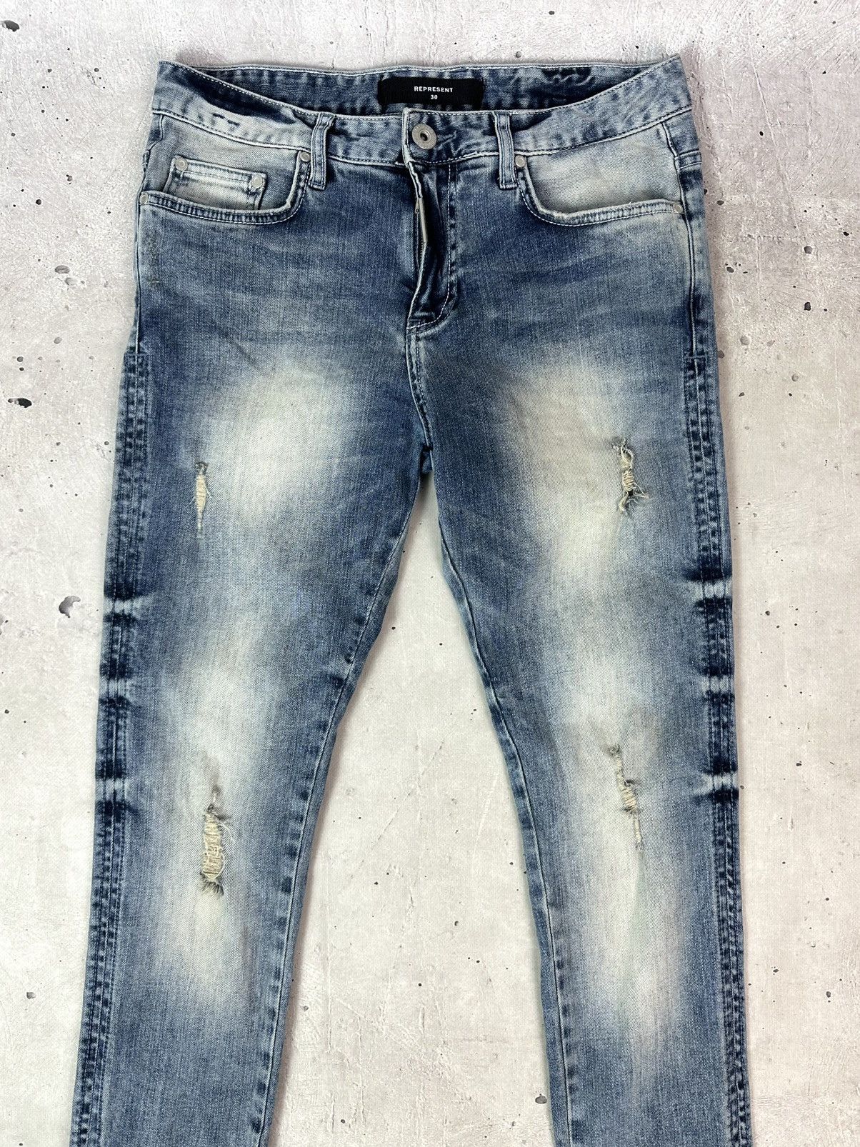 Represent Clo. Represent Essential Random Blue Distressed Washed Jeans Size US 30 / EU 46 - 4 Thumbnail