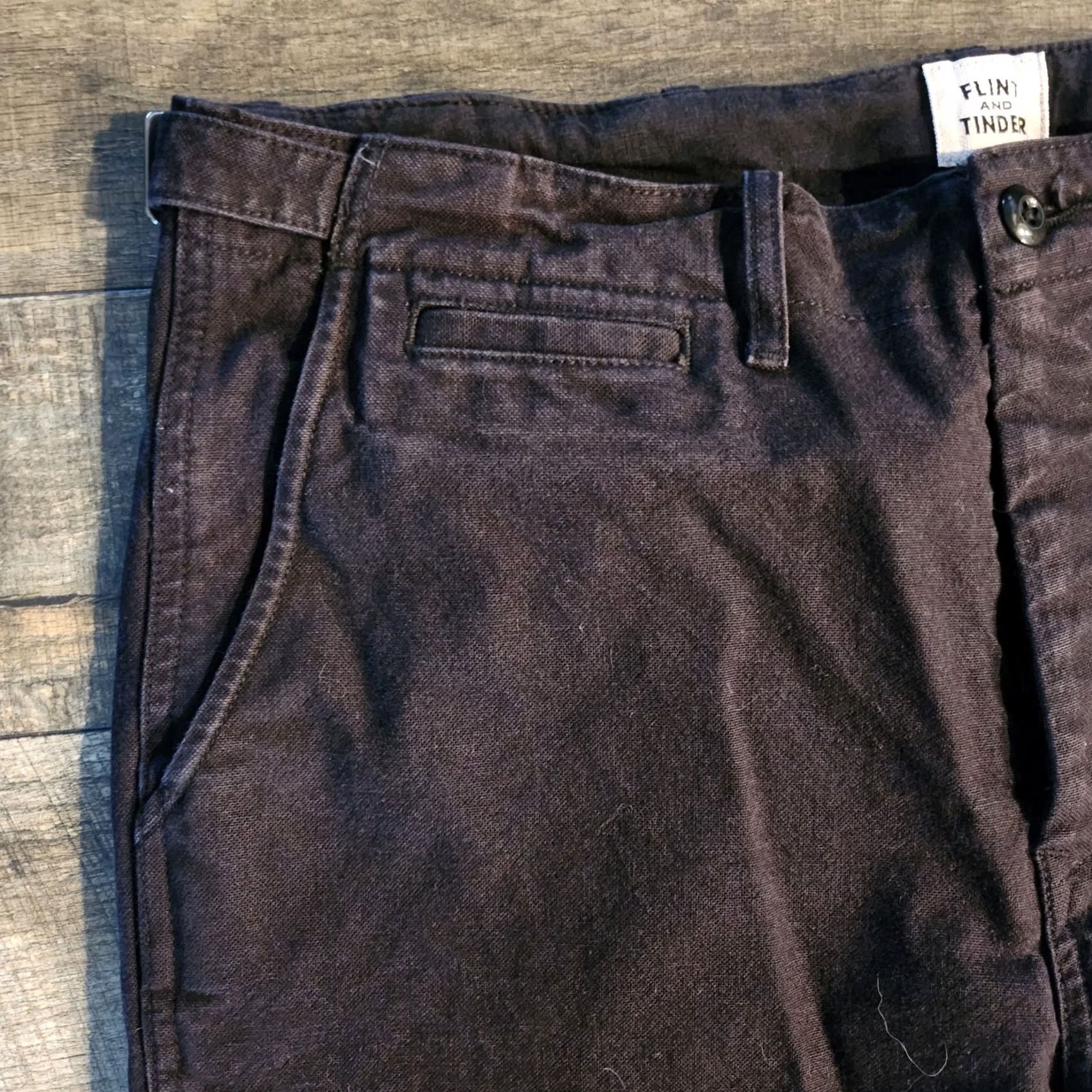Flint And Tinder Flint and Tinder Jeans Mens 34x32 Black Straight Leg Button Fly Denim USA Made Size US 34 / EU 50 - 5 Thumbnail